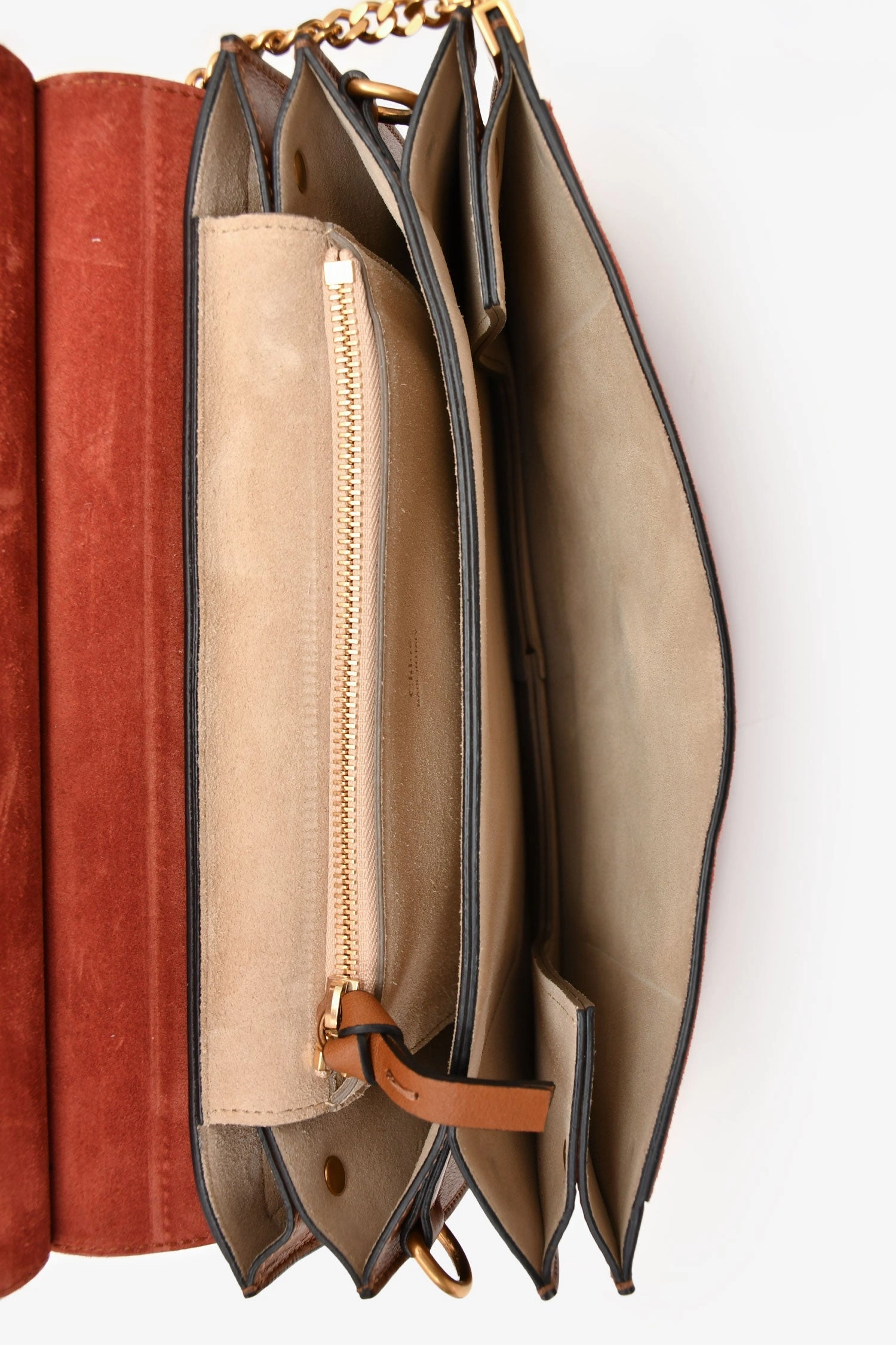 Chloe 2016 Burgundy/Brown Suede/Leather Faye Crossbody Bag