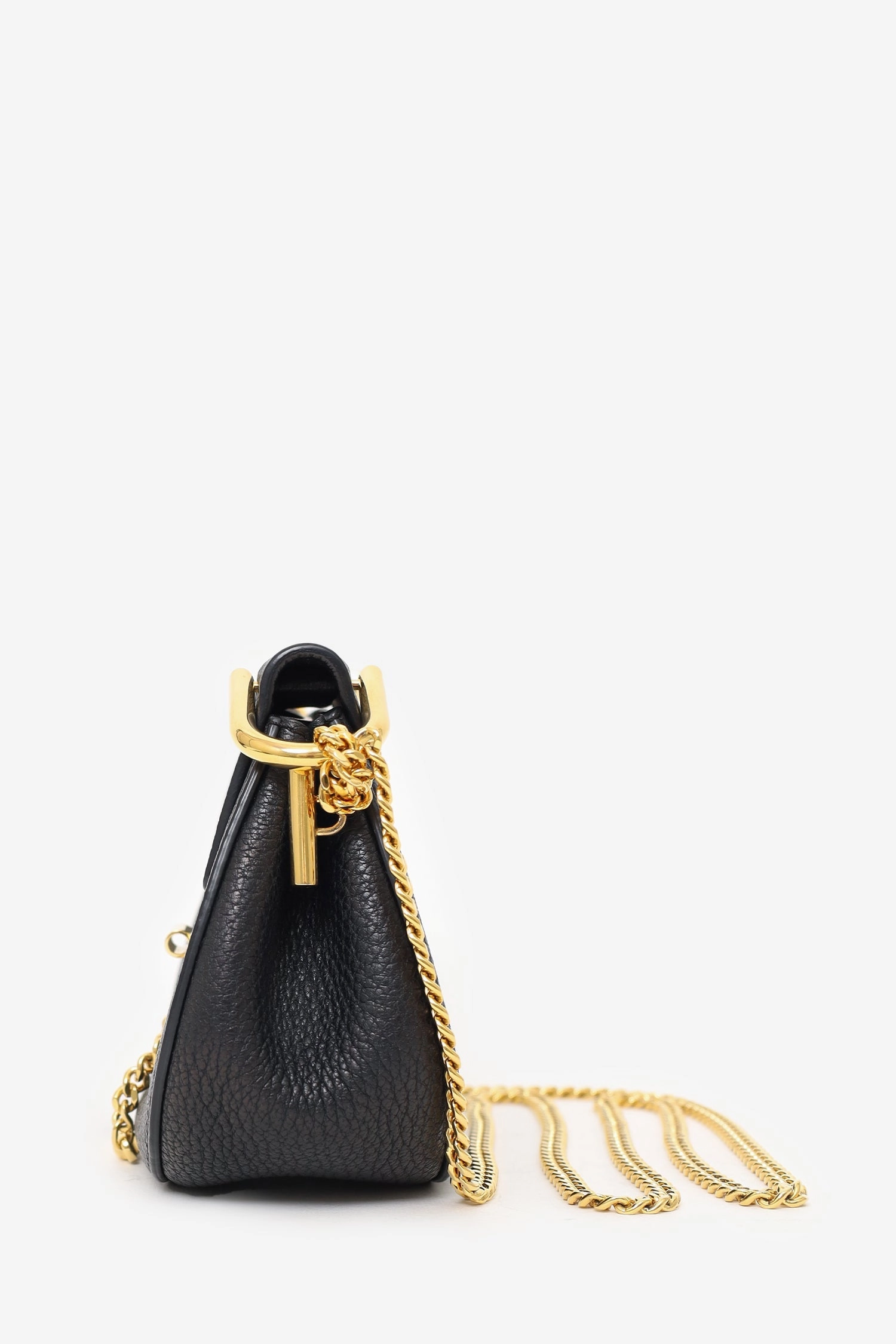 Chloe Black Leather Mini Drew Bag