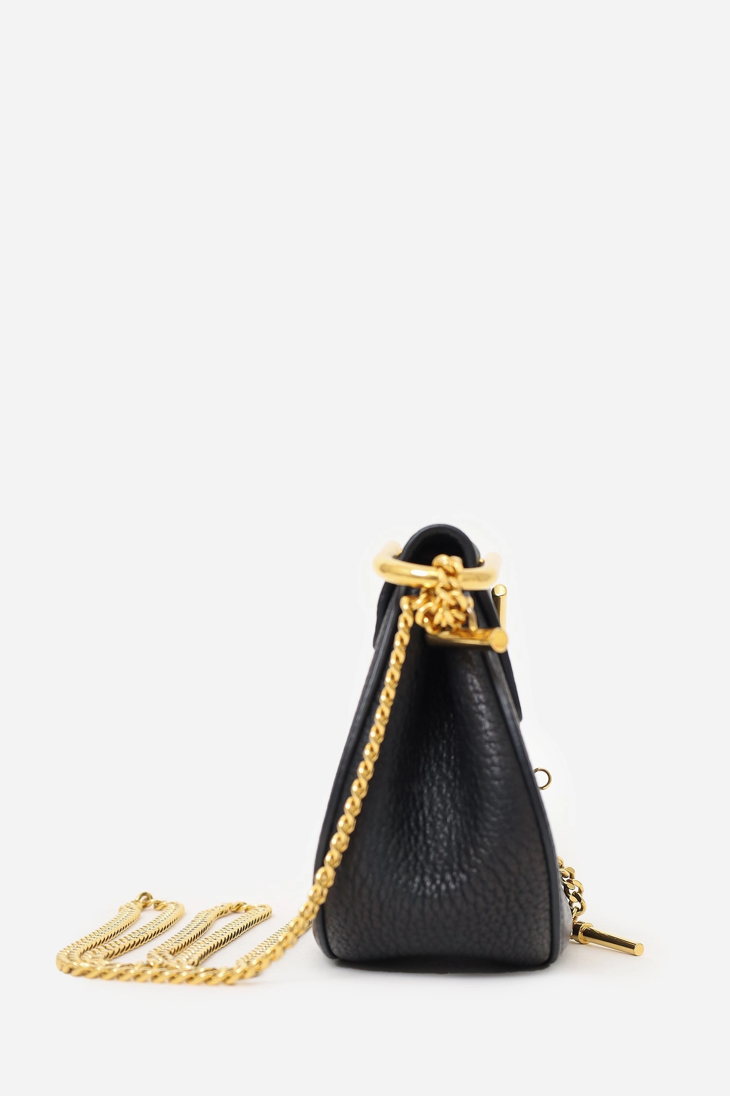 Chloe Black Leather Mini Drew Bag