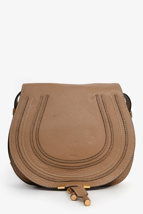 Chloe Brown Leather Medium Marcie Crossbody