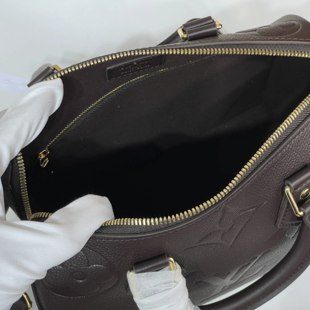Chocolate Monogram Empreinte Leather Speedy Bandoulire 25 Leather Crossbody Bag for Women