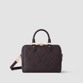 Chocolate Monogram Empreinte Leather Speedy Bandoulire 25 Leather Crossbody Bag for Women
