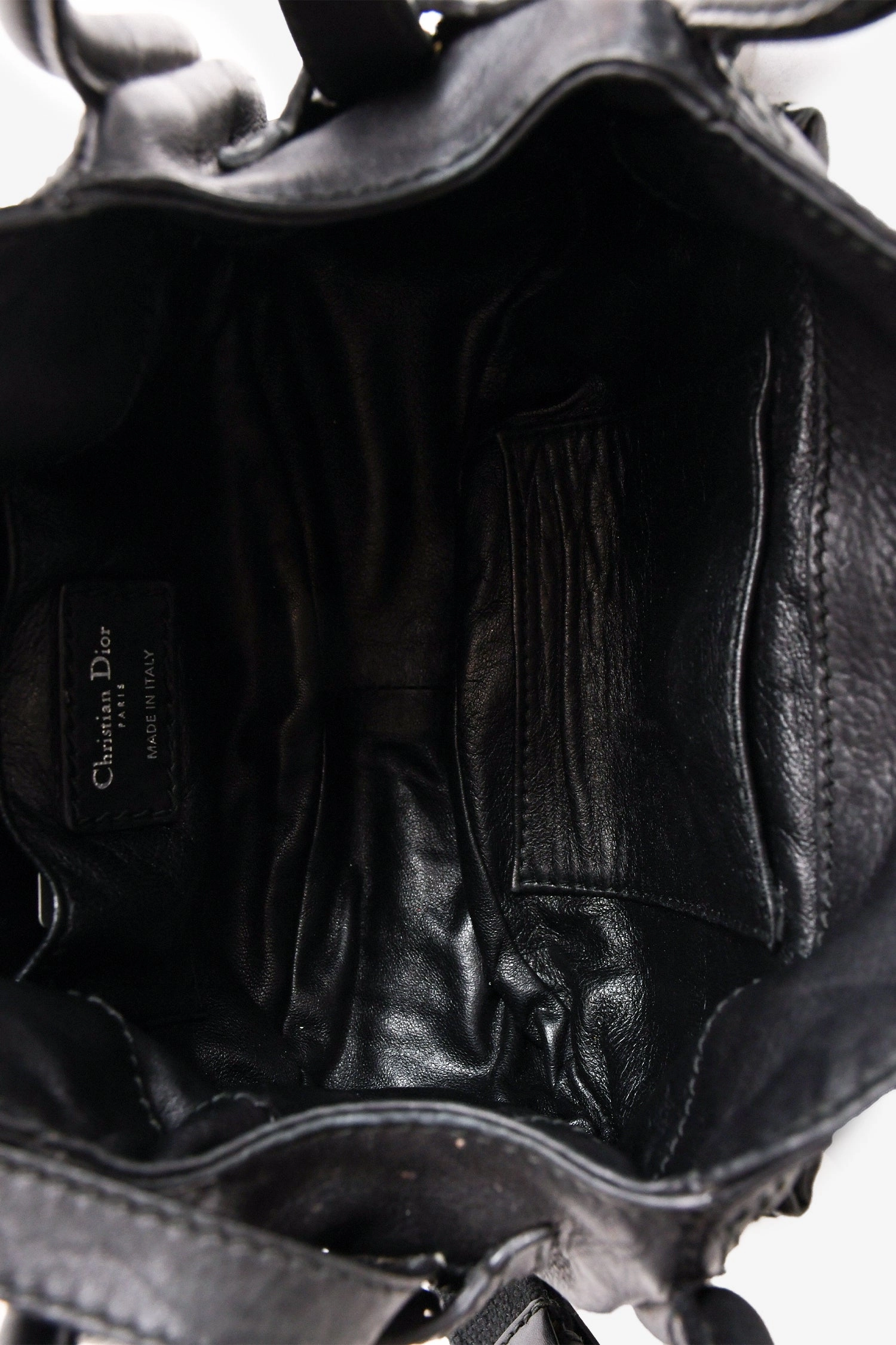 Christian Dior 2010 Black Leather Lattice Crossbody Bag (As Is)