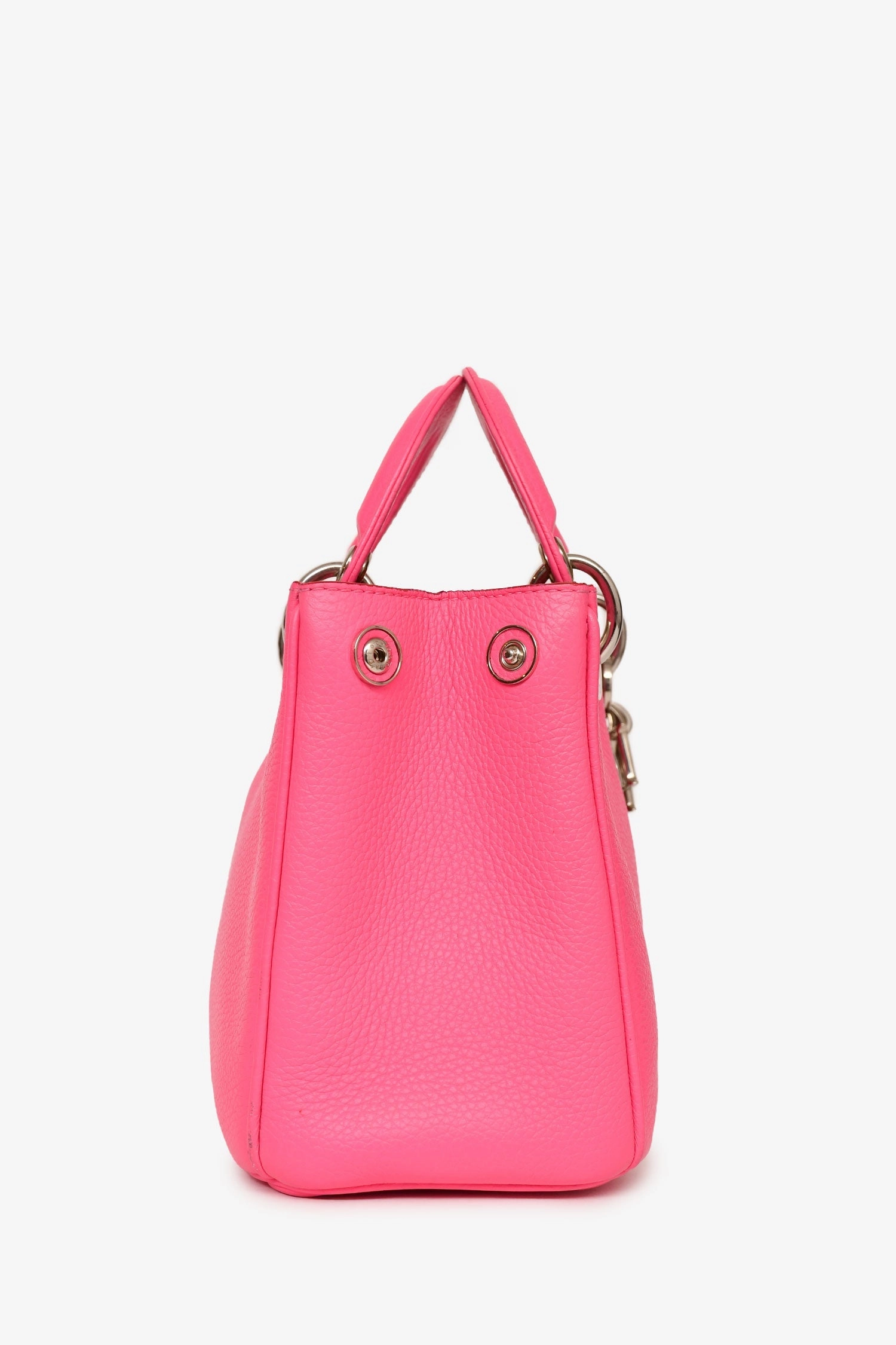 Christian Dior 2014 Pink/Red Leather Mini Diorissimo Top Handle with Strap