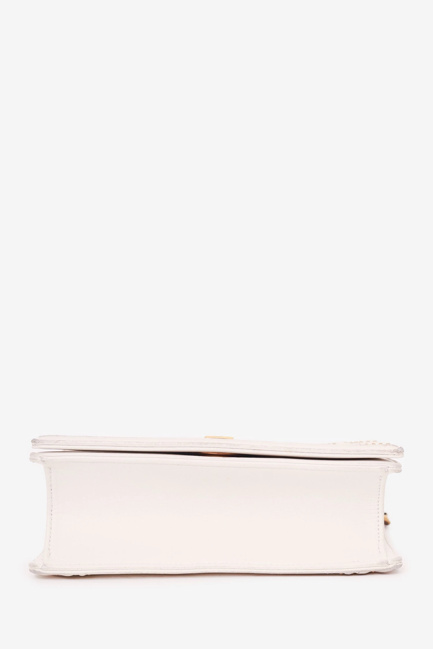 Christian Dior 2018 White Leather Studded Diorama Small Shoulder Bag