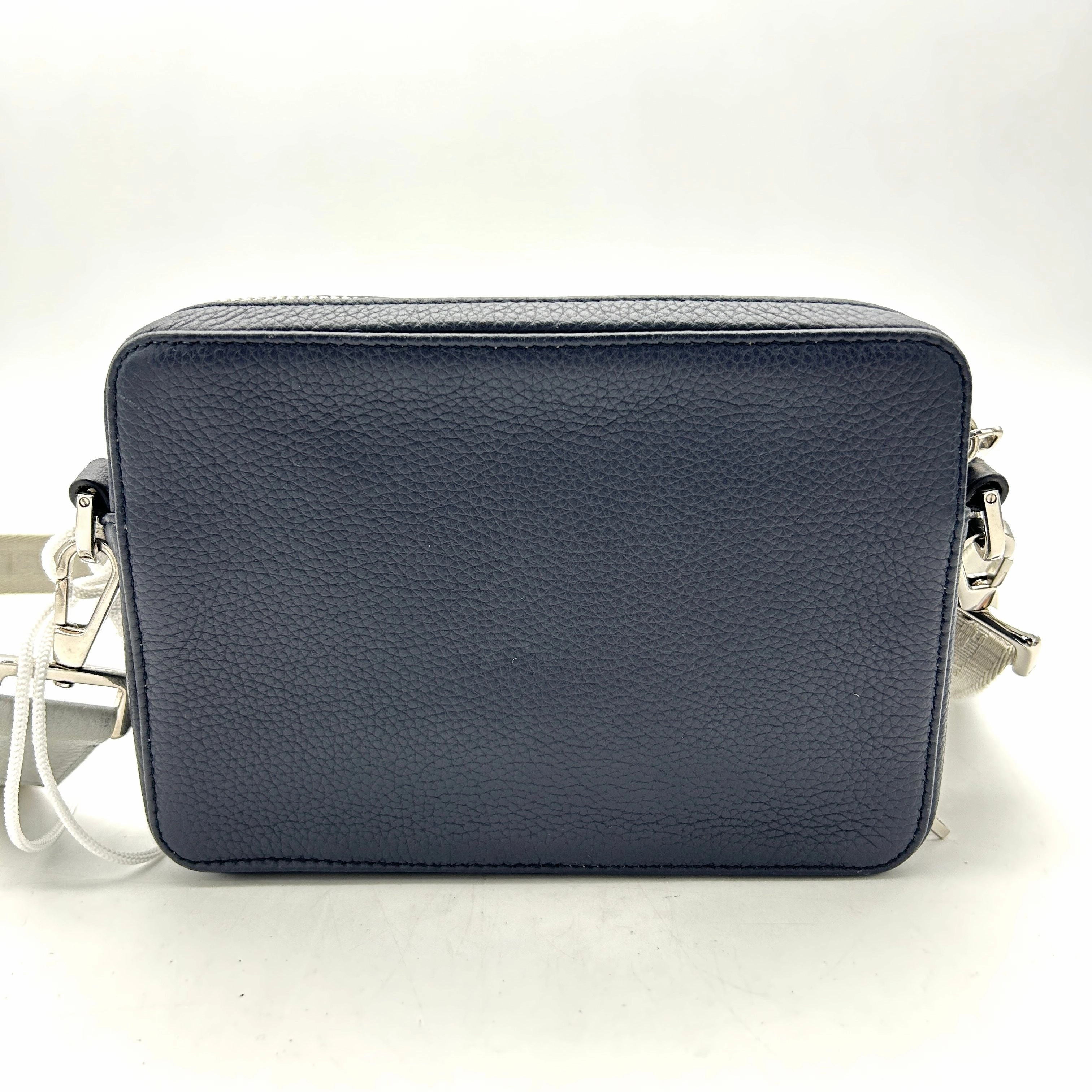 CHRISTIAN DIOR Calfskin Double Zip Crossbody Blue Grey LA39039