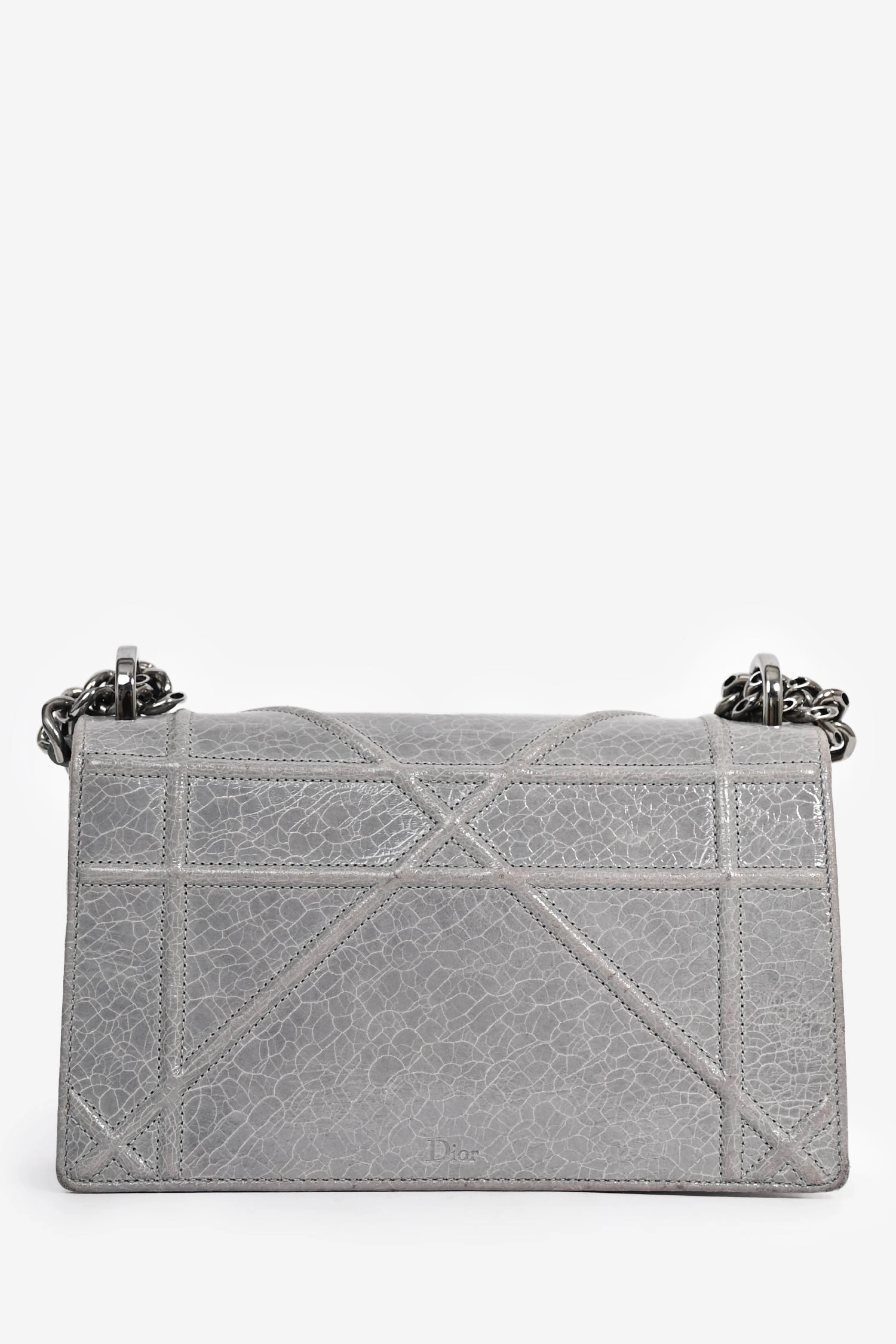Christian Dior Grey Diorama Small Chain Shoulder Bag