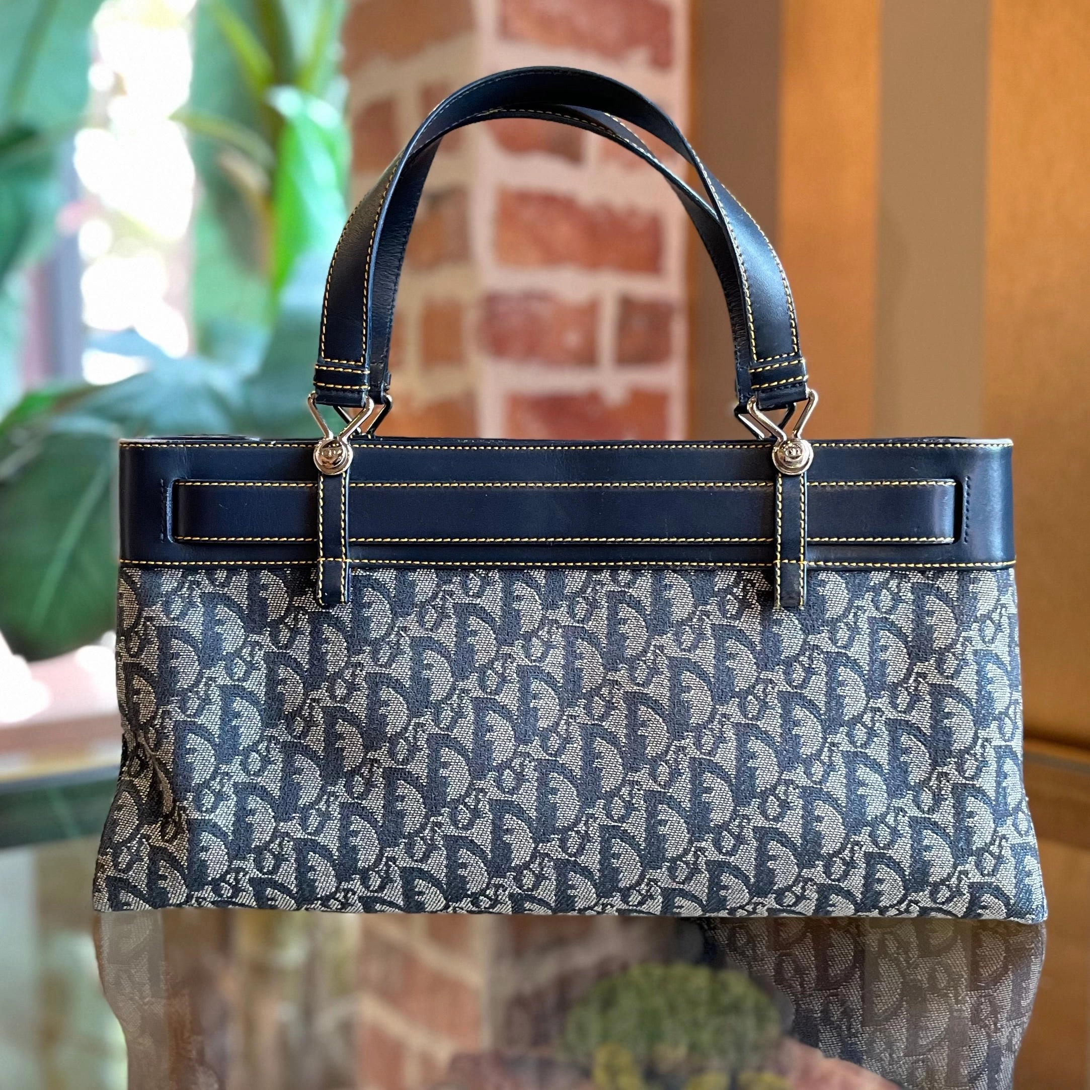 CHRISTIAN DIOR Jeans Pocket Diorissimo Canvas Tote Bag