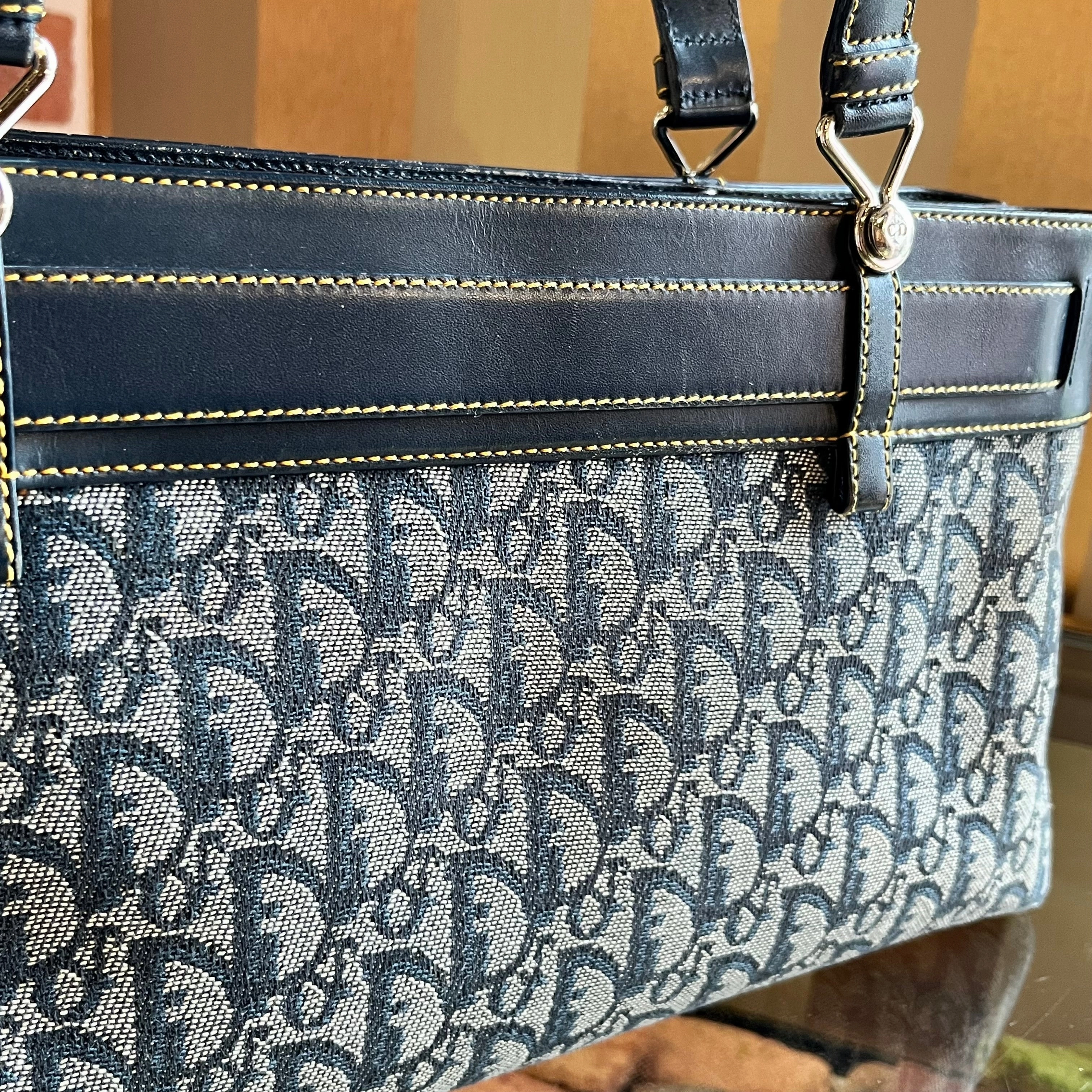 CHRISTIAN DIOR Jeans Pocket Diorissimo Canvas Tote Bag