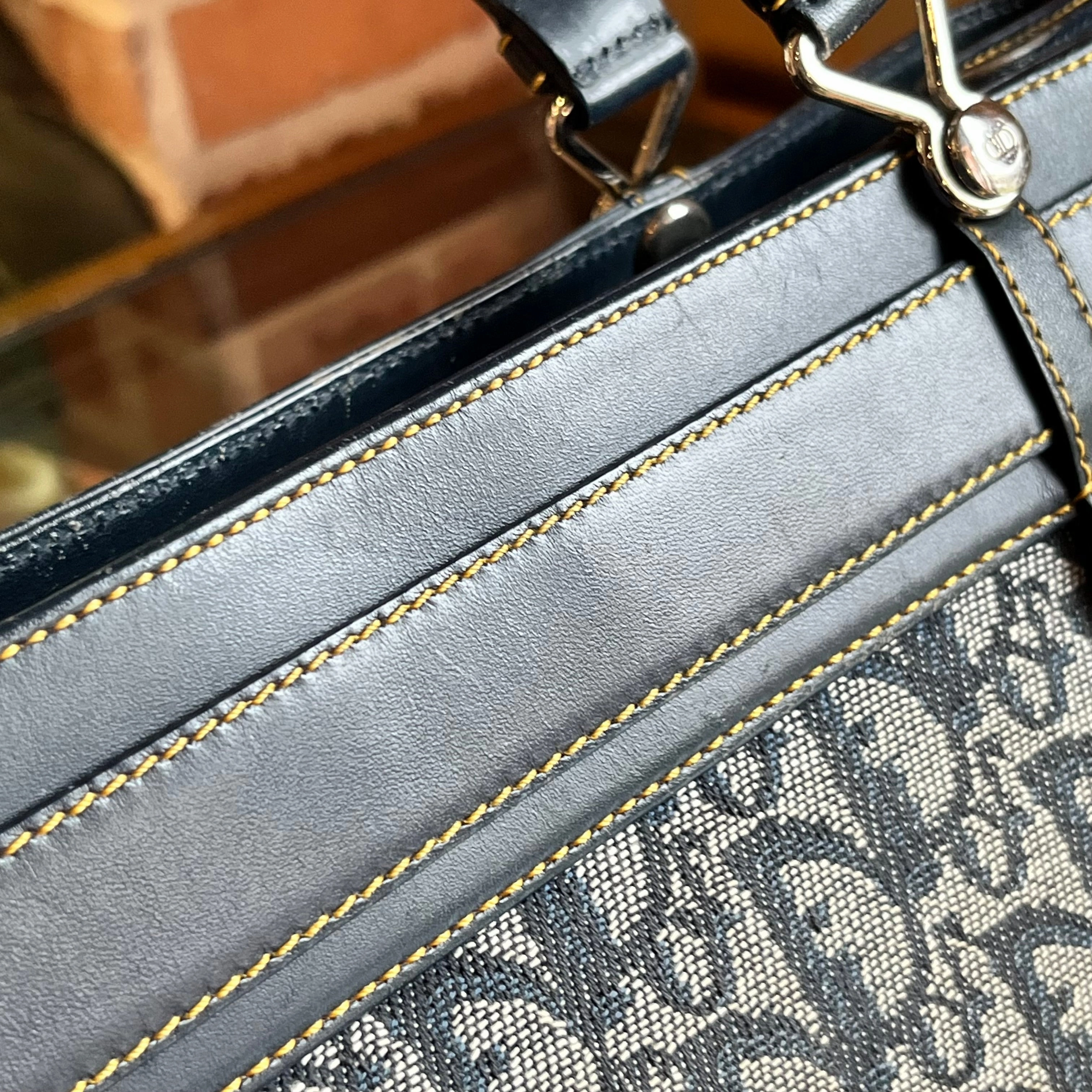 CHRISTIAN DIOR Jeans Pocket Diorissimo Canvas Tote Bag