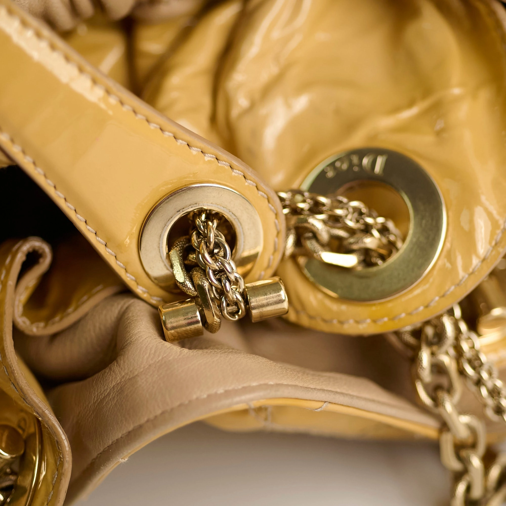 Christian Dior Le Trente Patent Shoulder Bag Beige