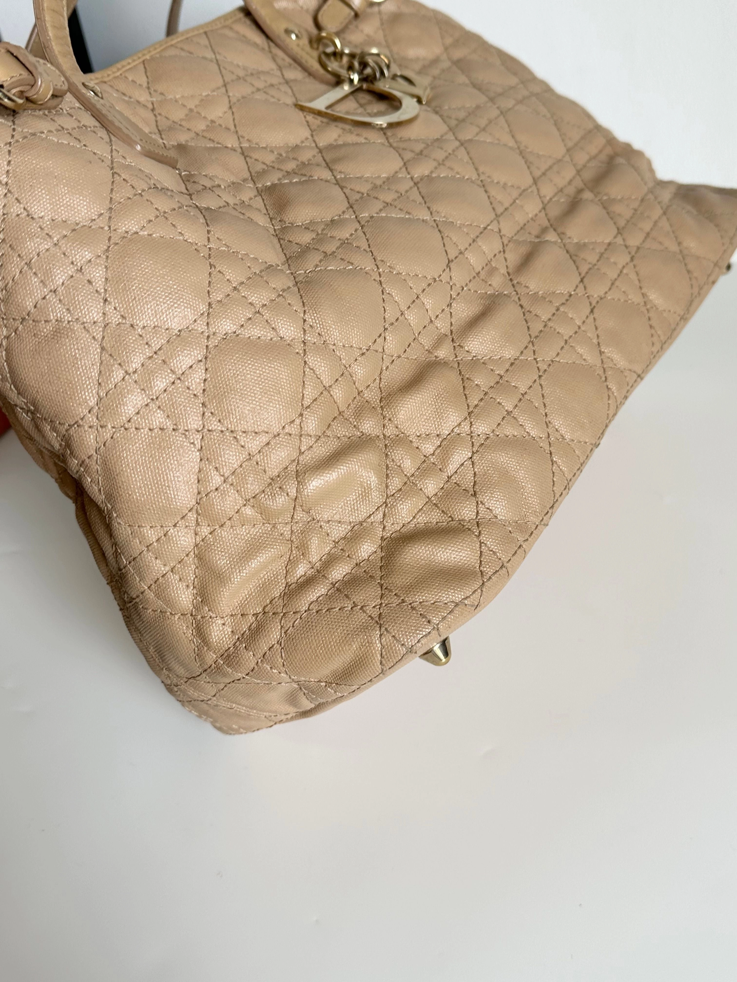 Christian Dior Medium Cannage Panarea Tote - Neutrals Totes, Handbags #6C