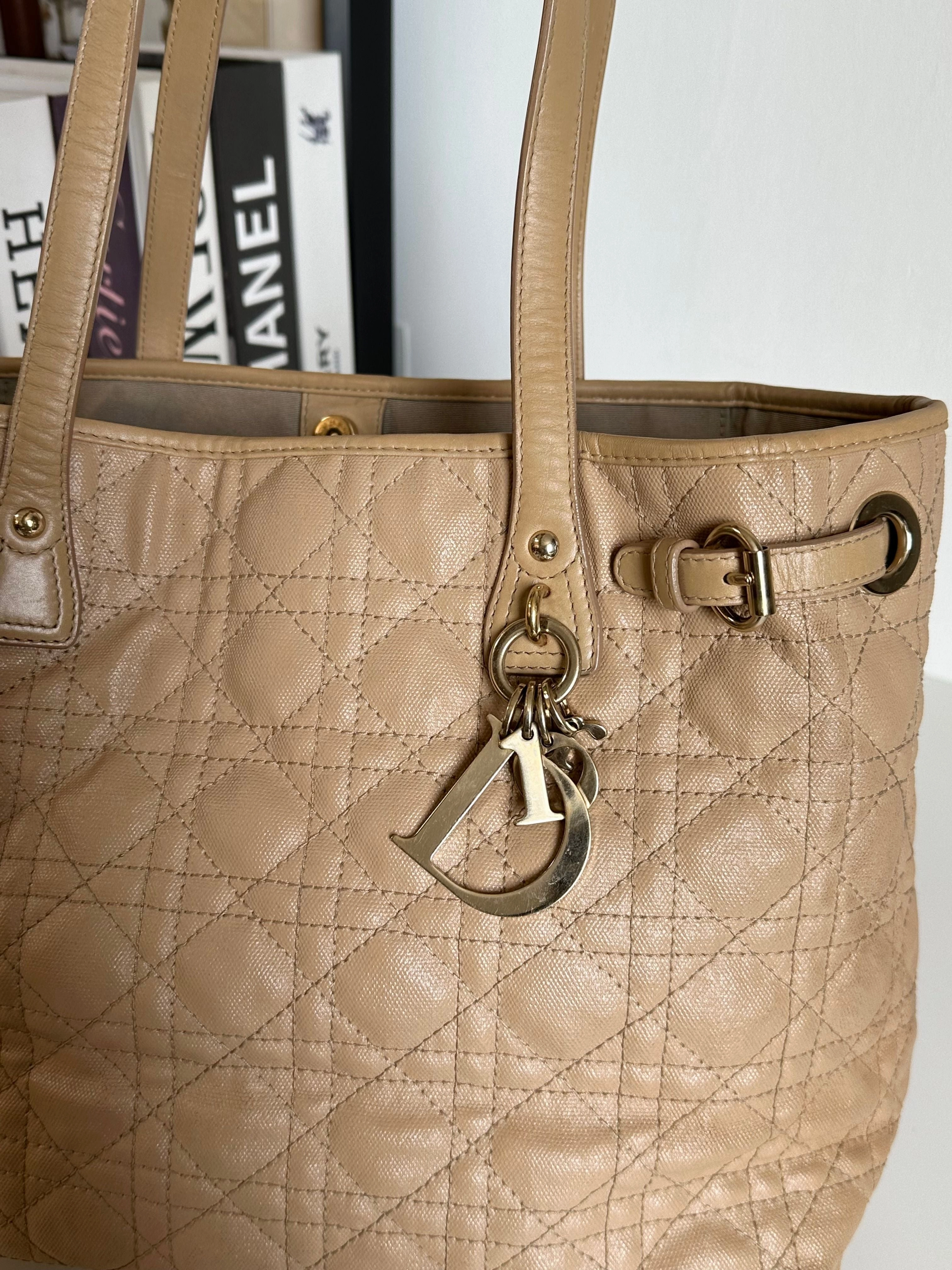 Christian Dior Medium Cannage Panarea Tote - Neutrals Totes, Handbags #6C