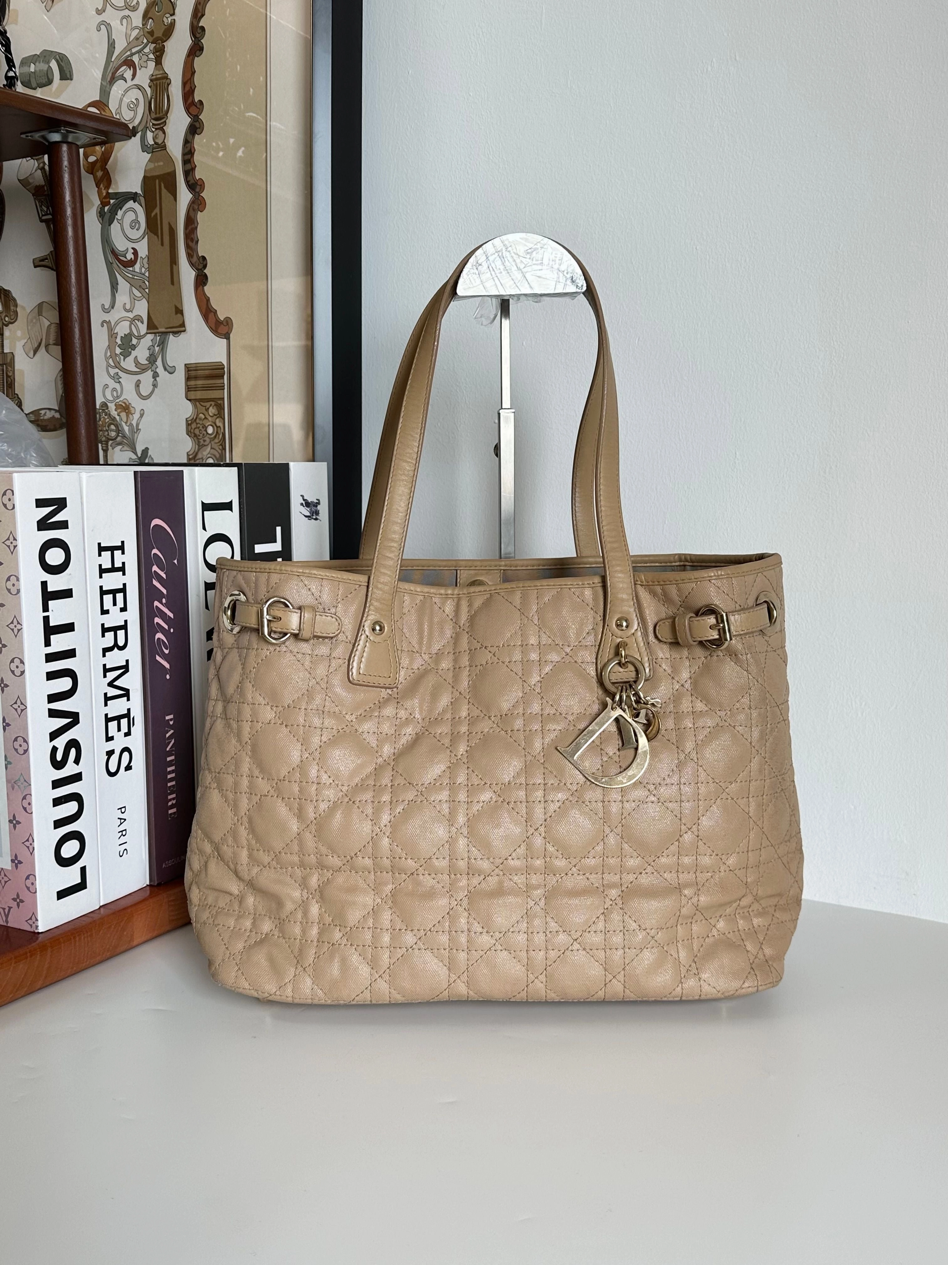 Christian Dior Medium Cannage Panarea Tote - Neutrals Totes, Handbags #6C