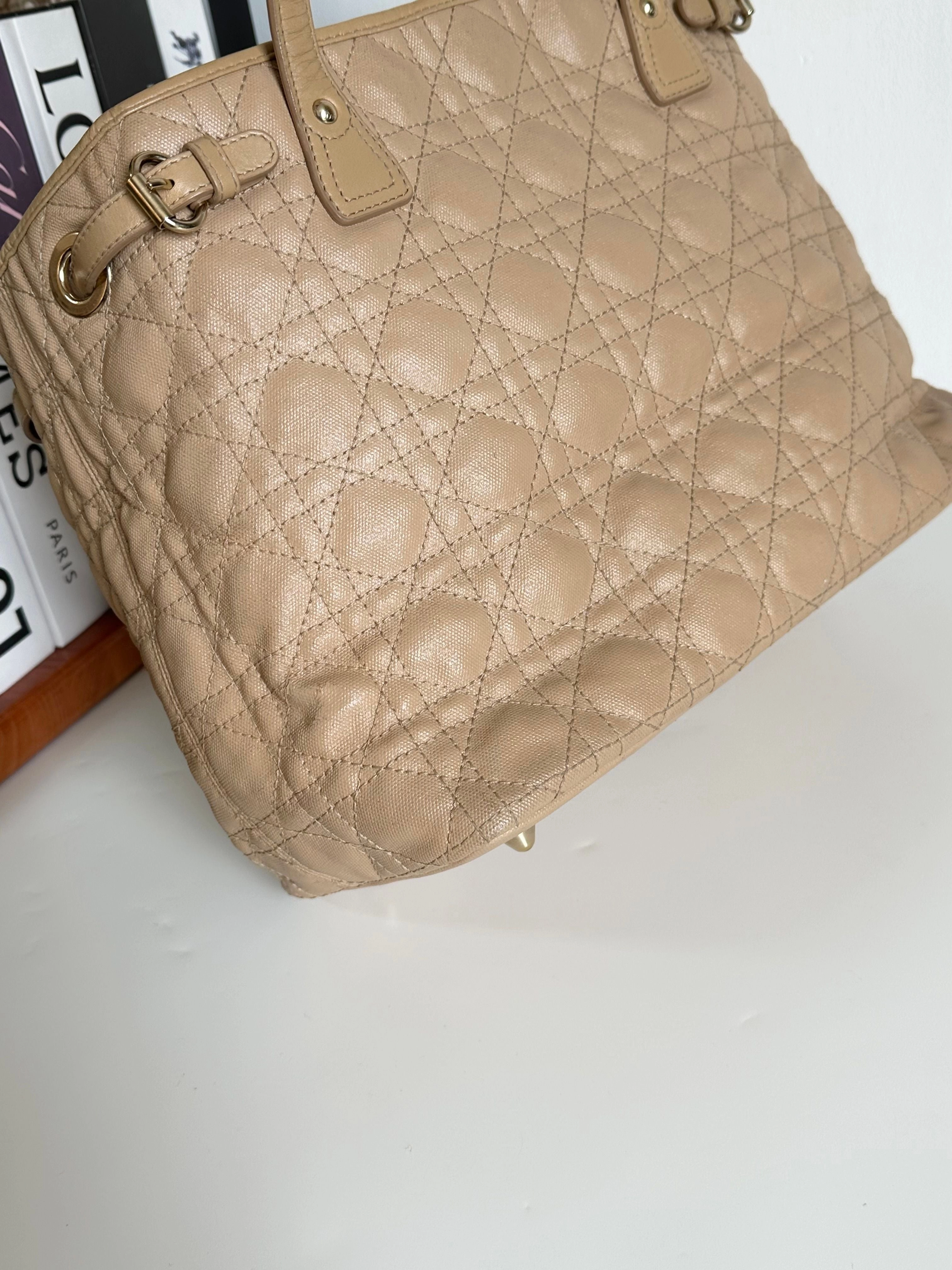 Christian Dior Medium Cannage Panarea Tote - Neutrals Totes, Handbags #6C