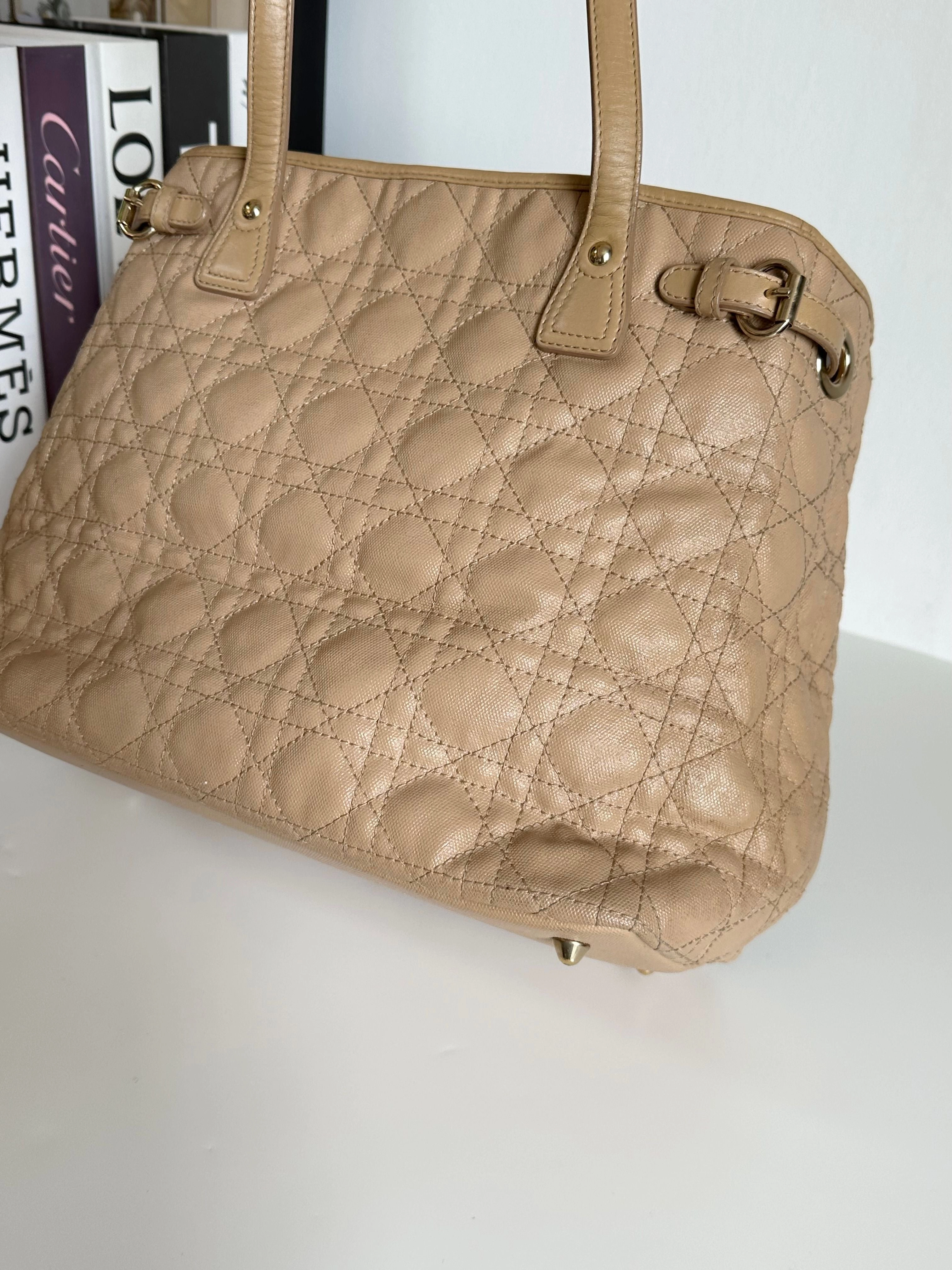 Christian Dior Medium Cannage Panarea Tote - Neutrals Totes, Handbags #6C