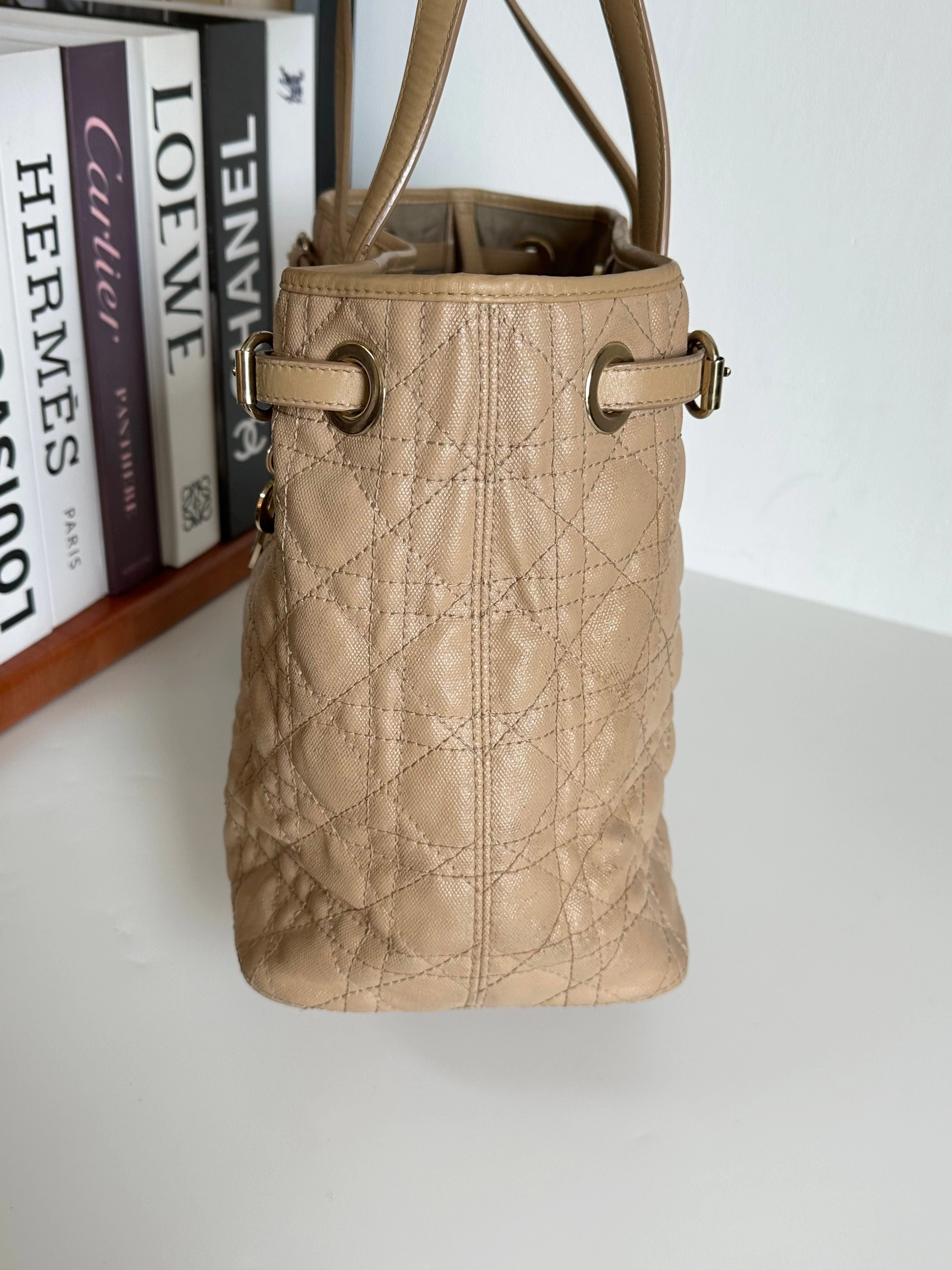 Christian Dior Medium Cannage Panarea Tote - Neutrals Totes, Handbags #6C