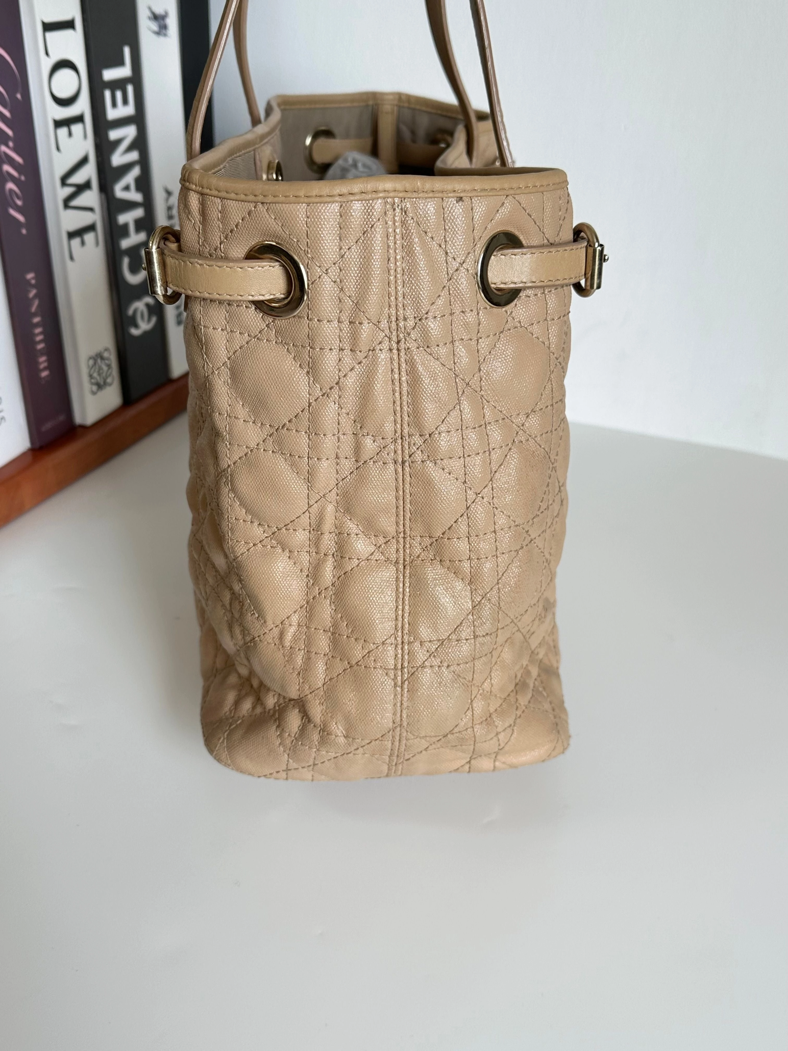 Christian Dior Medium Cannage Panarea Tote - Neutrals Totes, Handbags #6C