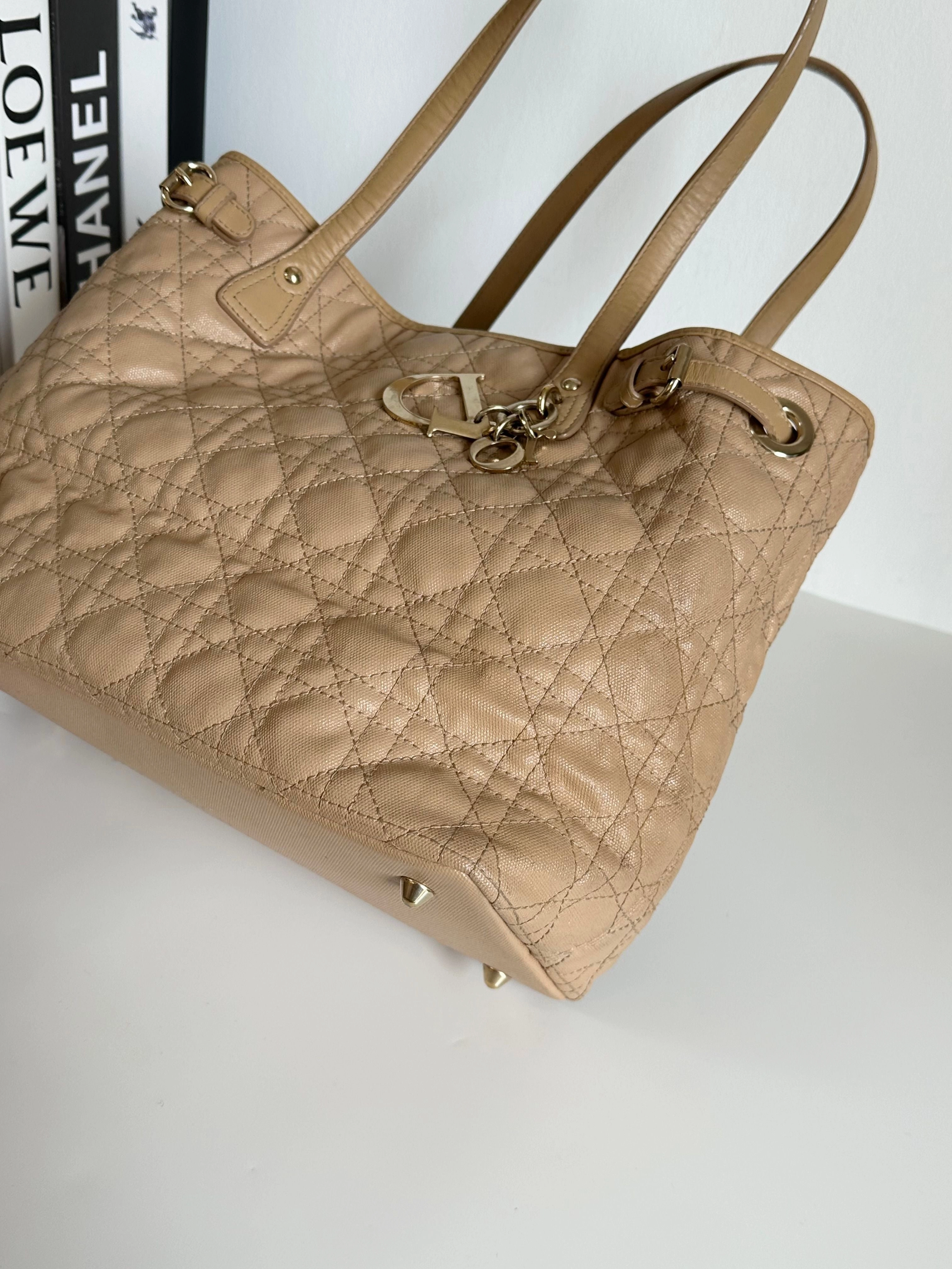 Christian Dior Medium Cannage Panarea Tote - Neutrals Totes, Handbags #6C