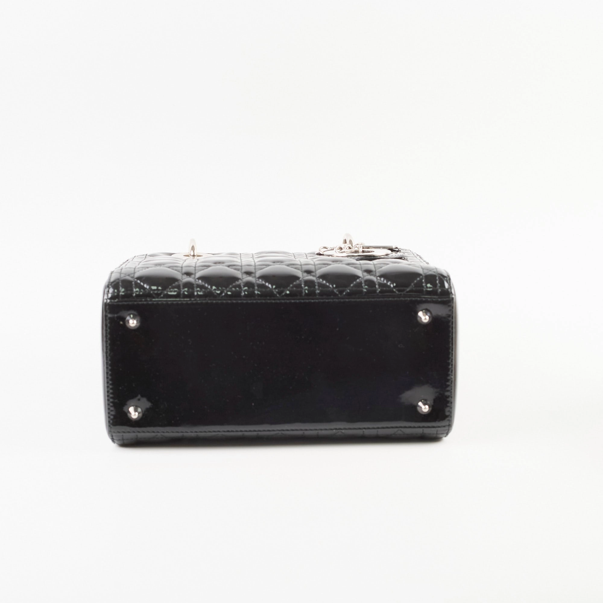 Christian Dior Medium Lady Dior Patent Black