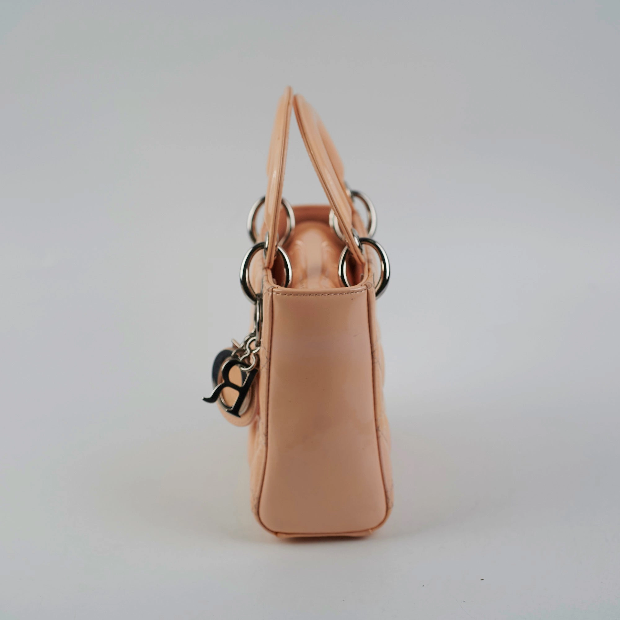 Christian Dior Mini Patent Lady Dior Peach Bag