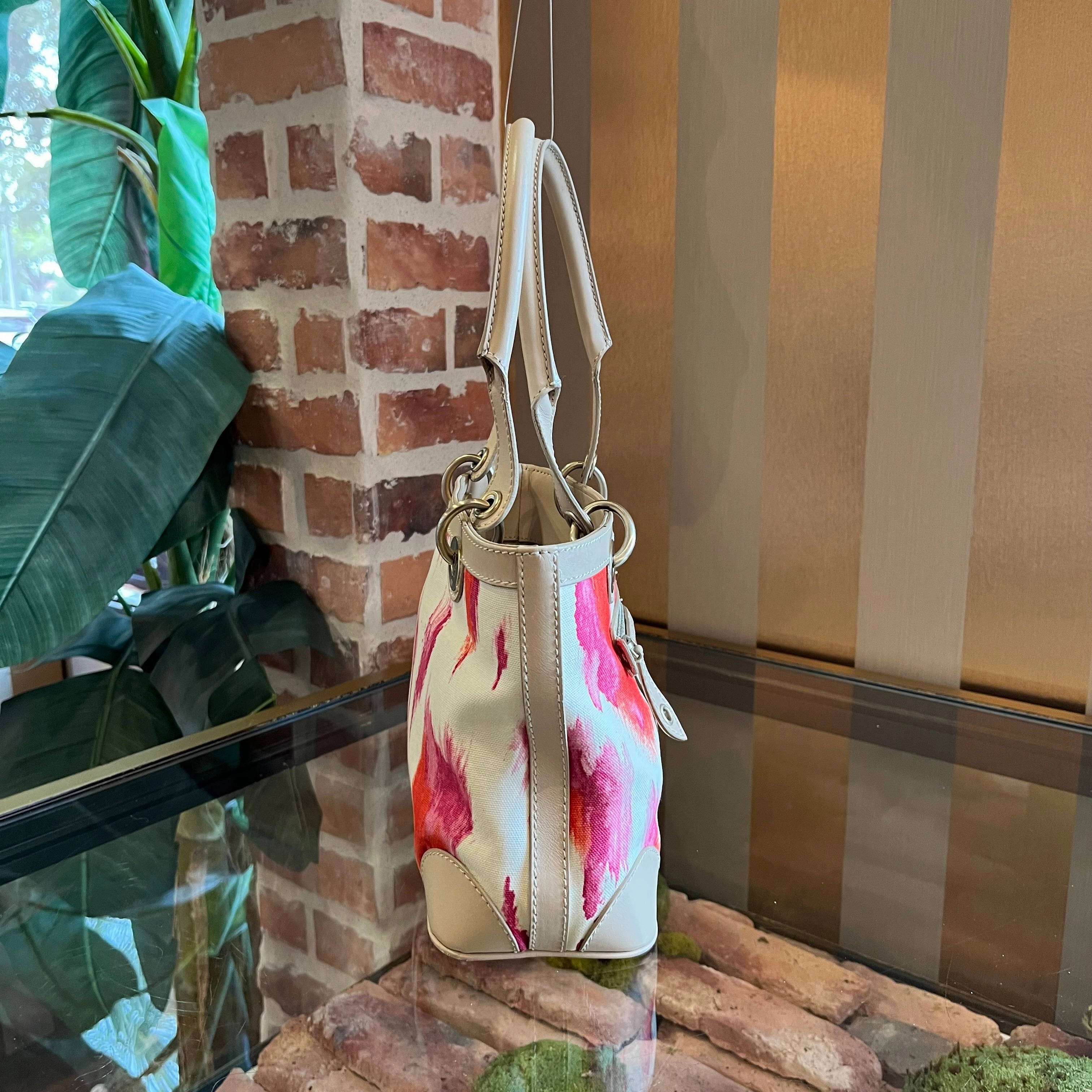CHRISTIAN DIOR St. Tropez Pink Canvas Tote TS3983