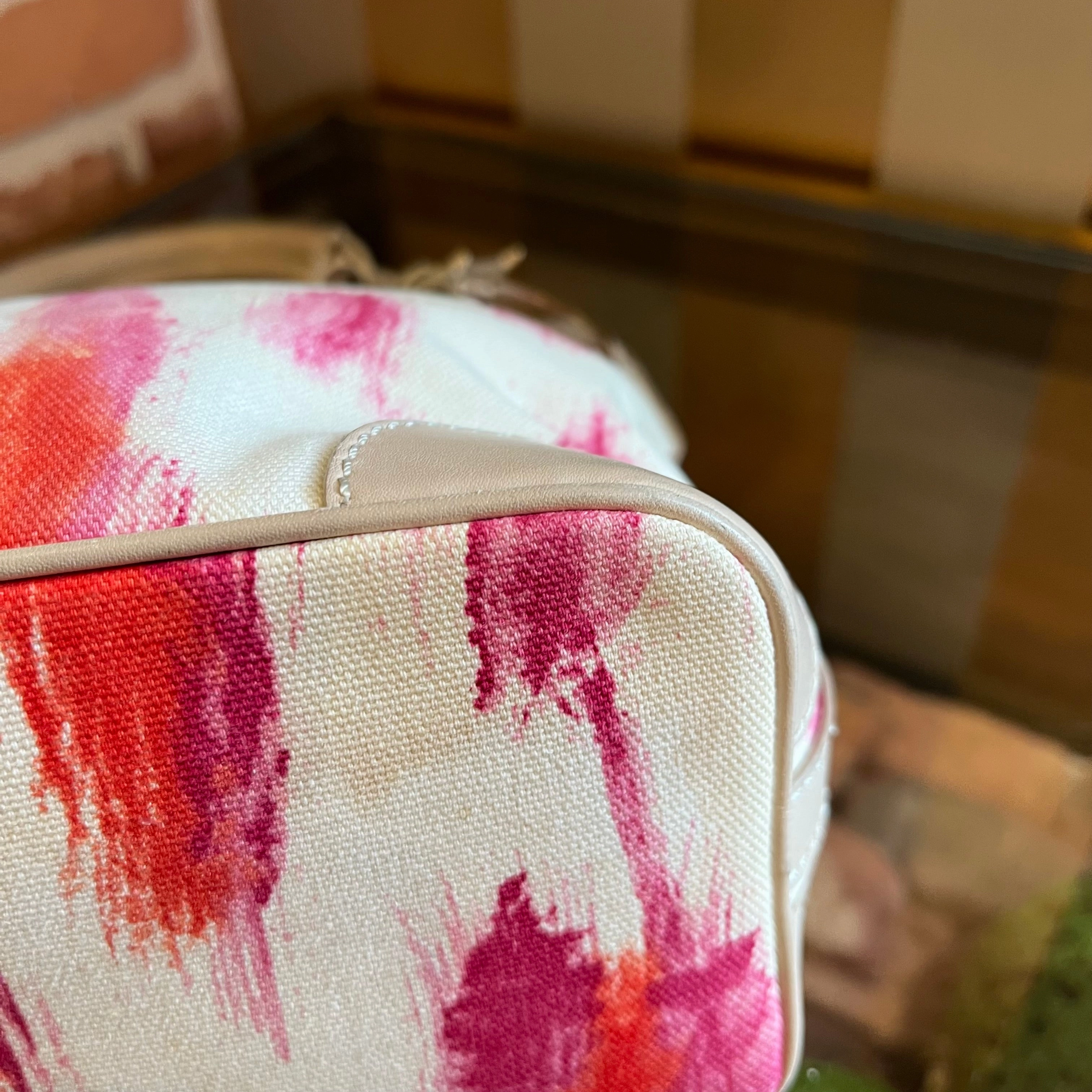 CHRISTIAN DIOR St. Tropez Pink Canvas Tote TS3983