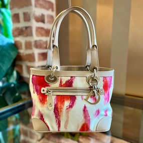 CHRISTIAN DIOR St. Tropez Pink Canvas Tote TS3983