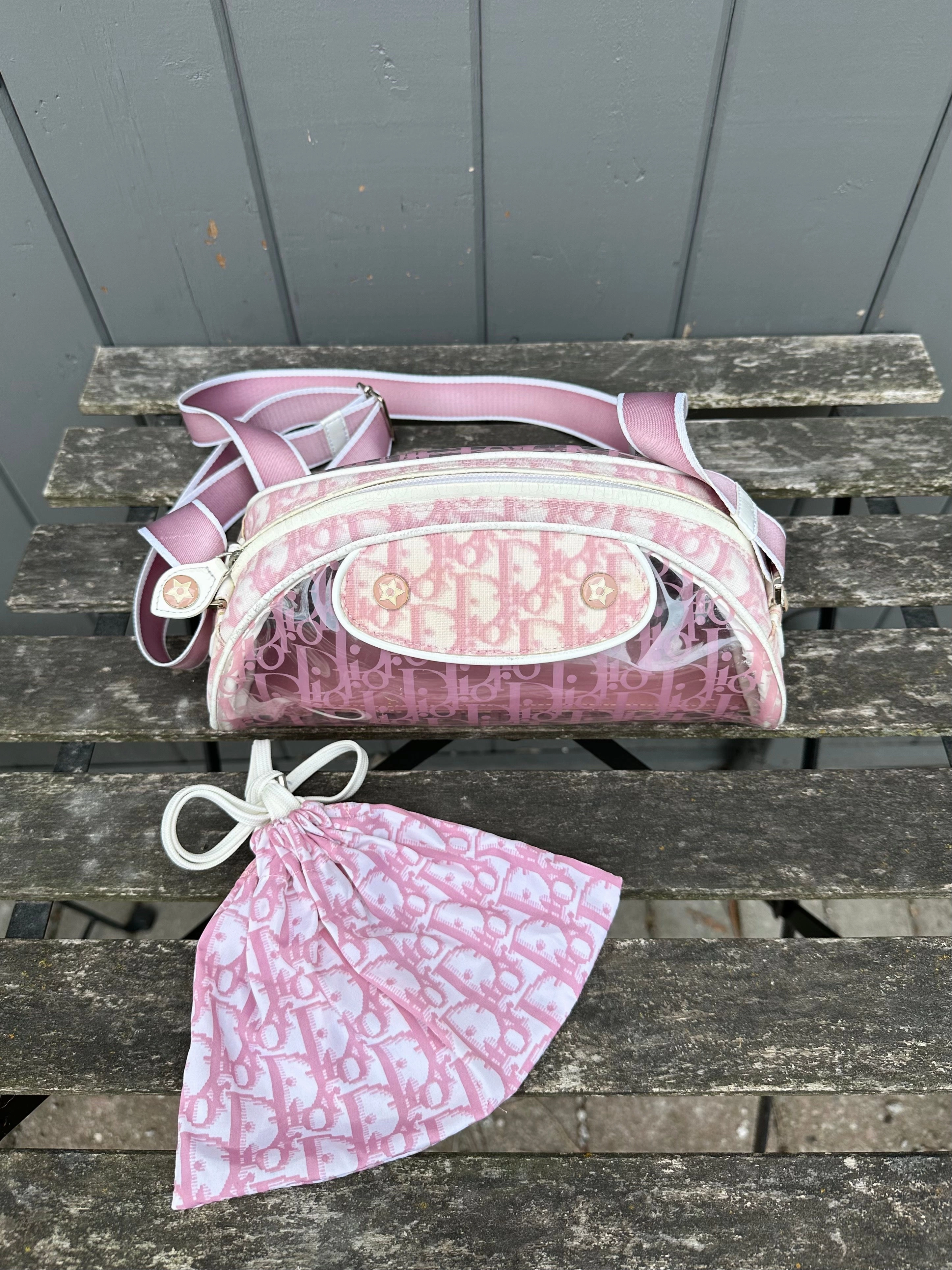 CHRISTIAN DIOR Vintage Monogram Canvas Pochette