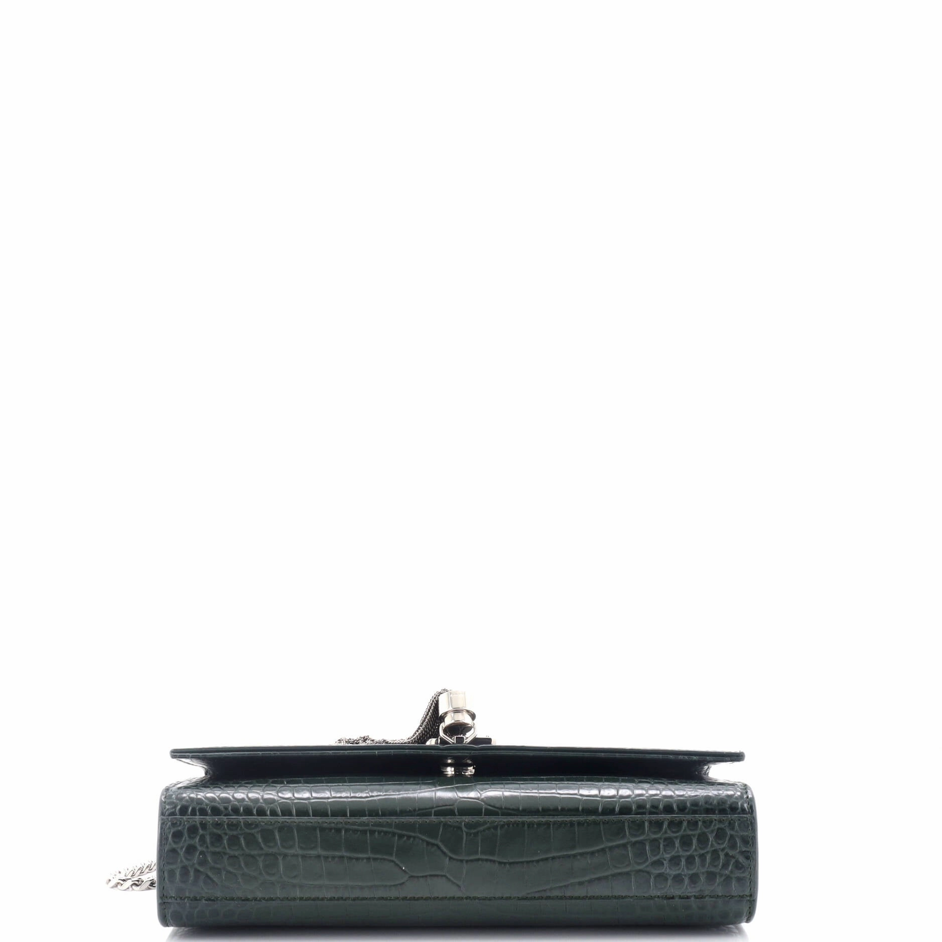 Classic Monogram Tassel Crossbody Bag Crocodile Embossed Leather Medium