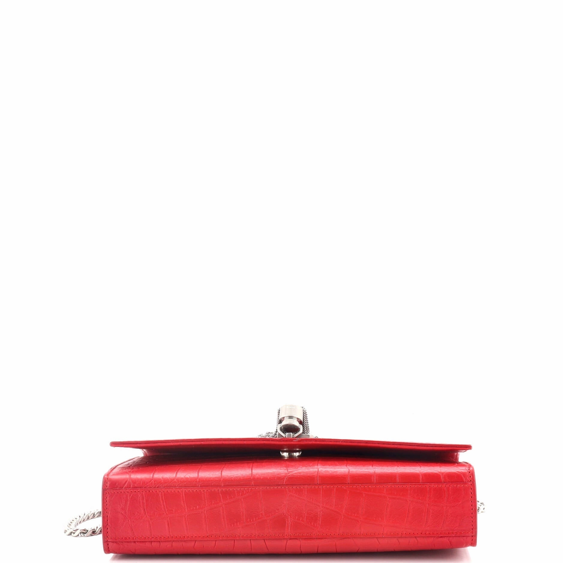 Classic Monogram Tassel Crossbody Bag Crocodile Embossed Leather Medium