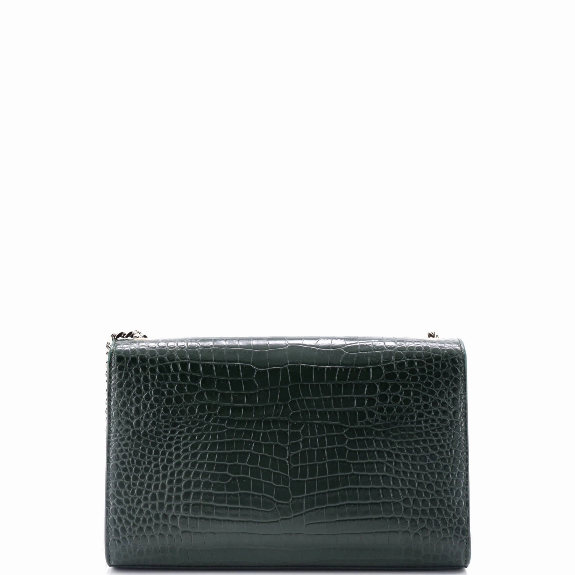 Classic Monogram Tassel Crossbody Bag Crocodile Embossed Leather Medium