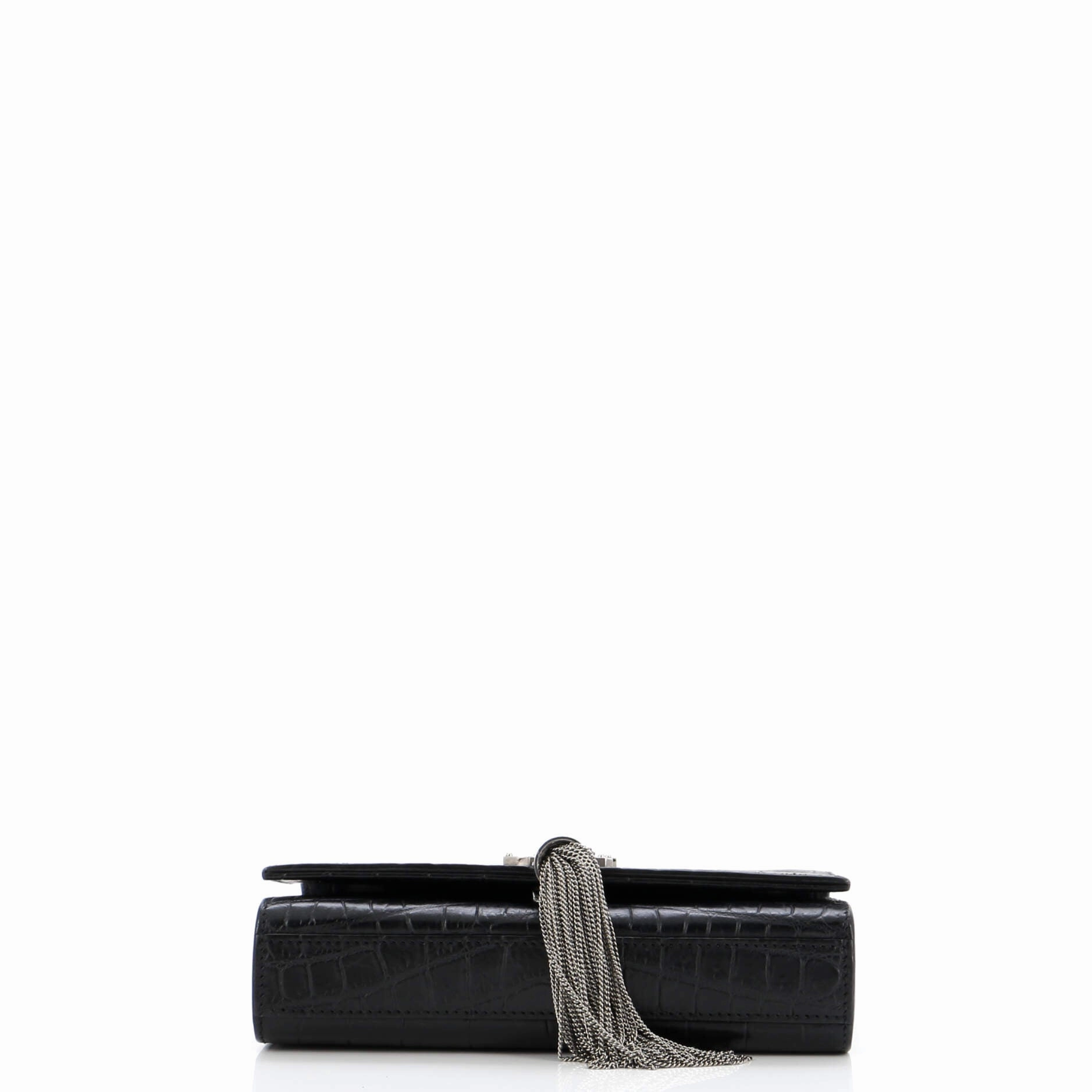 Classic Monogram Tassel Crossbody Bag Crocodile Embossed Leather Small