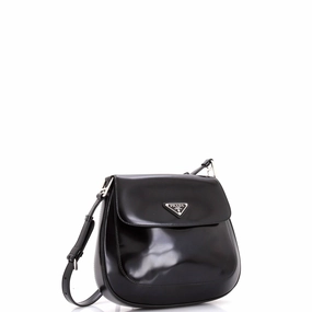 Cleo Flap Shoulder Bag Spazzolato Leather Small