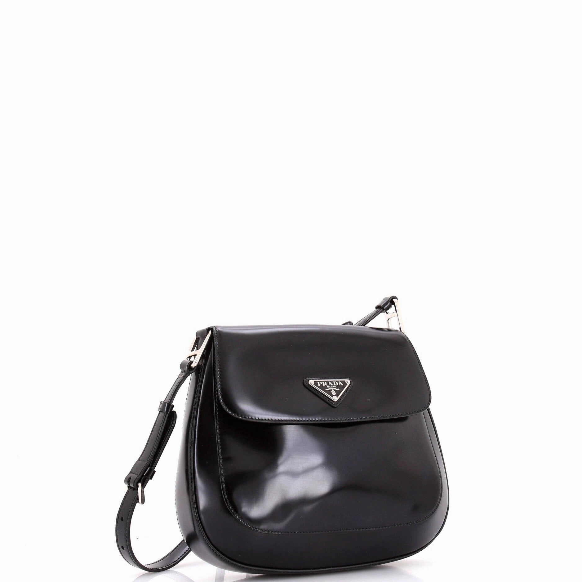 Cleo Flap Shoulder Bag Spazzolato Leather Small