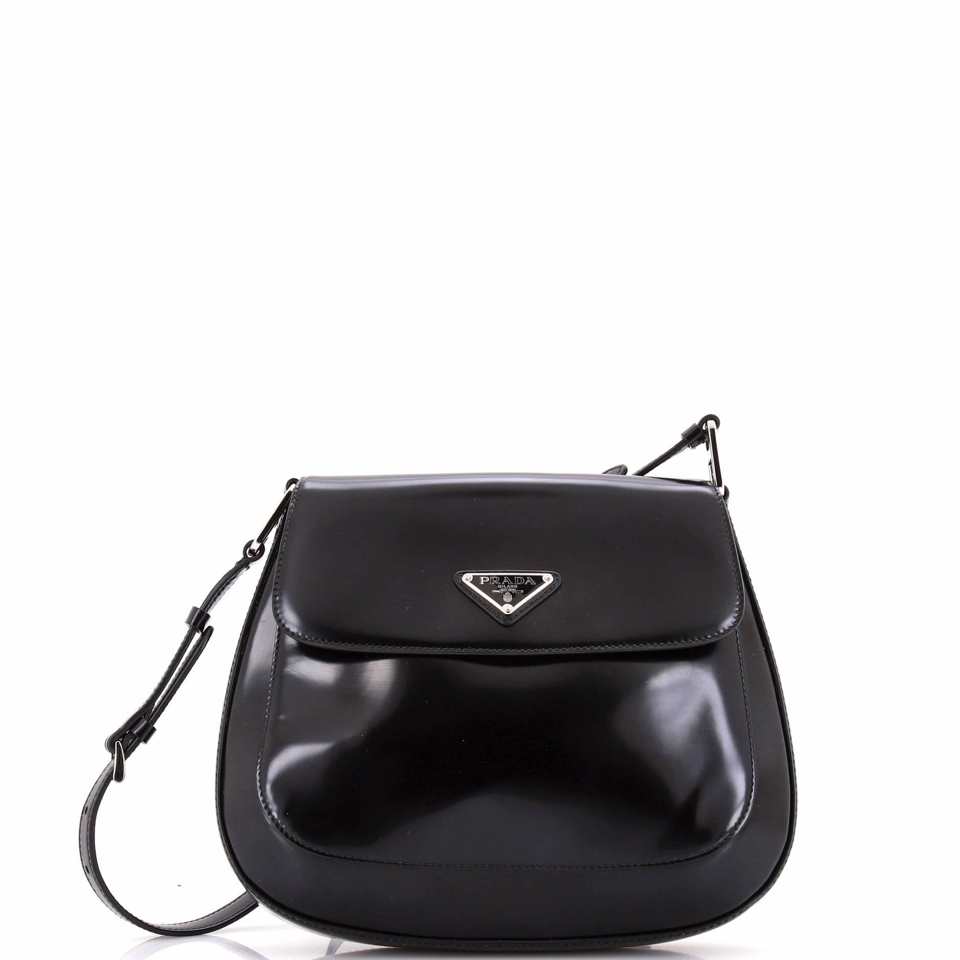 Cleo Flap Shoulder Bag Spazzolato Leather Small