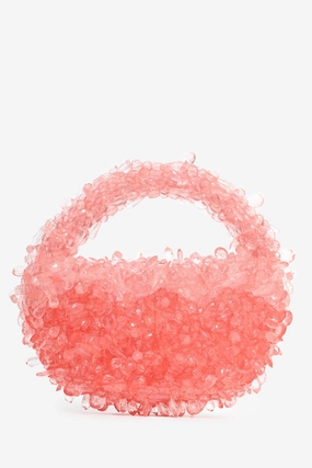 Clio Peppiatt Pink Acrylic 'Rose Quartz' Top Handle Bag