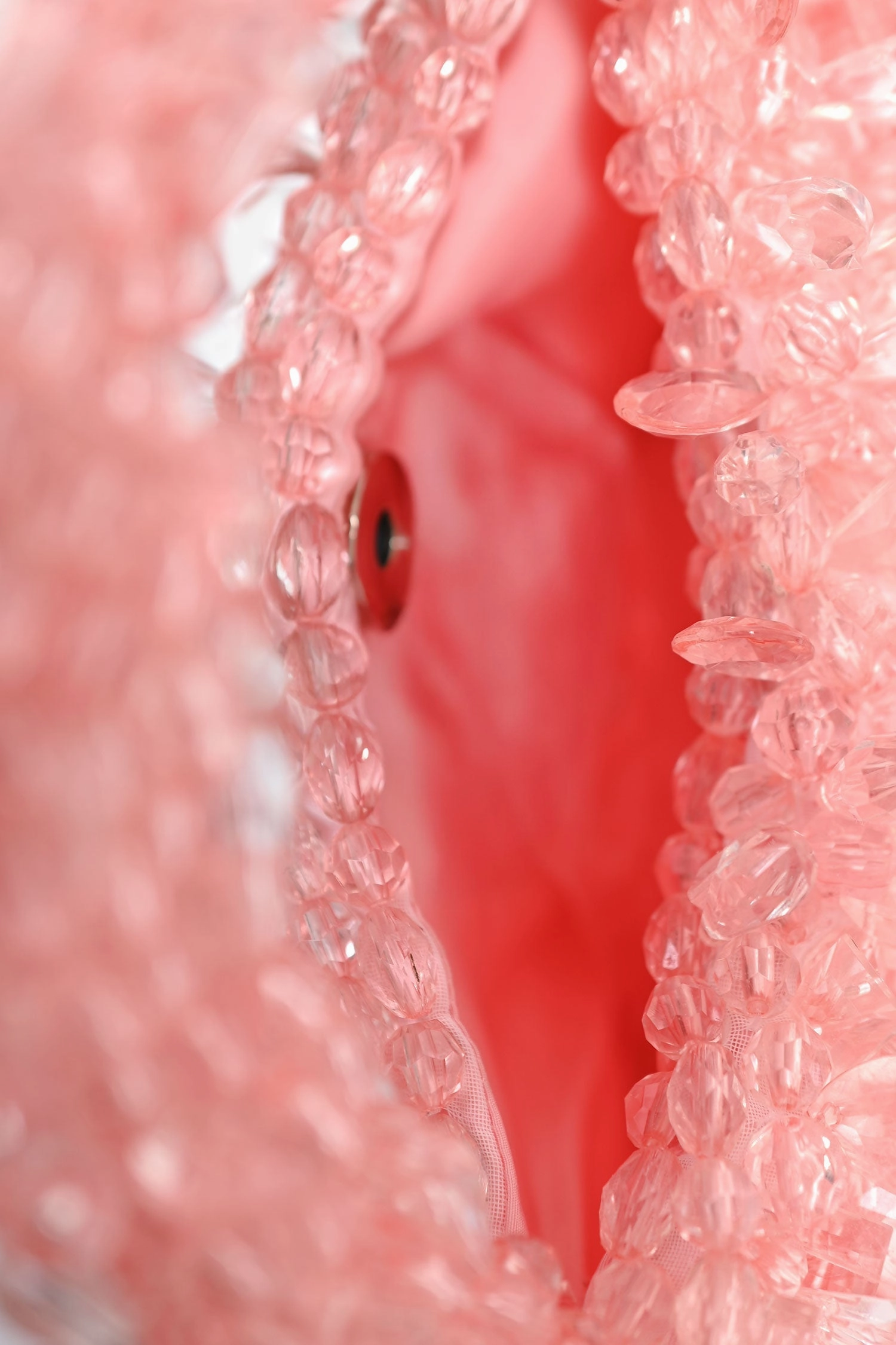 Clio Peppiatt Pink Acrylic 'Rose Quartz' Top Handle Bag