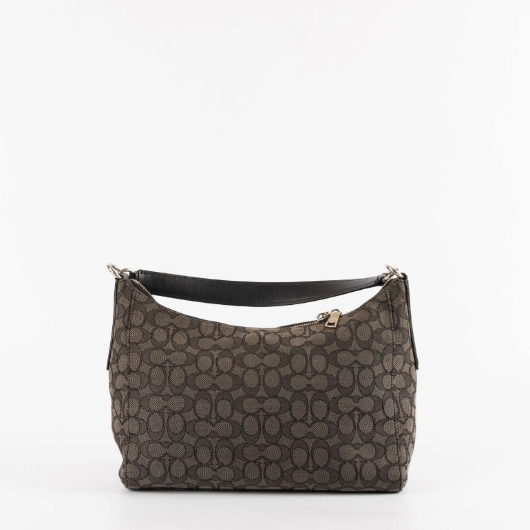 Coach Black Signature Canvas and Leather Celeste Hobo