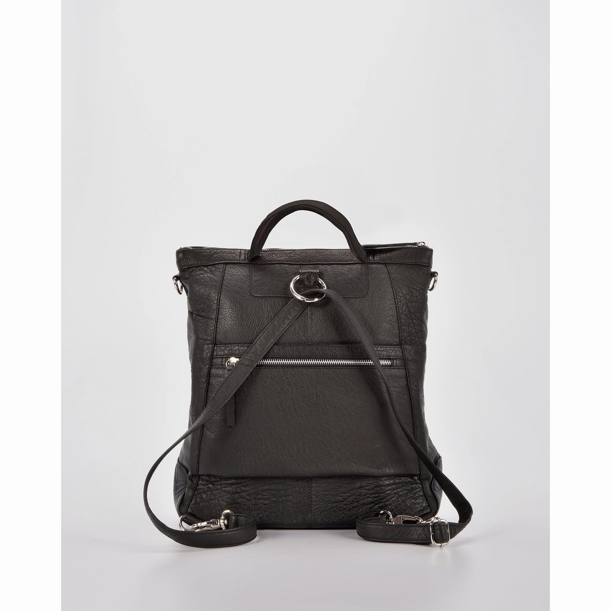 COBB & CO Eastwood Convertible Leather Shoulder Bag & Backpack Black