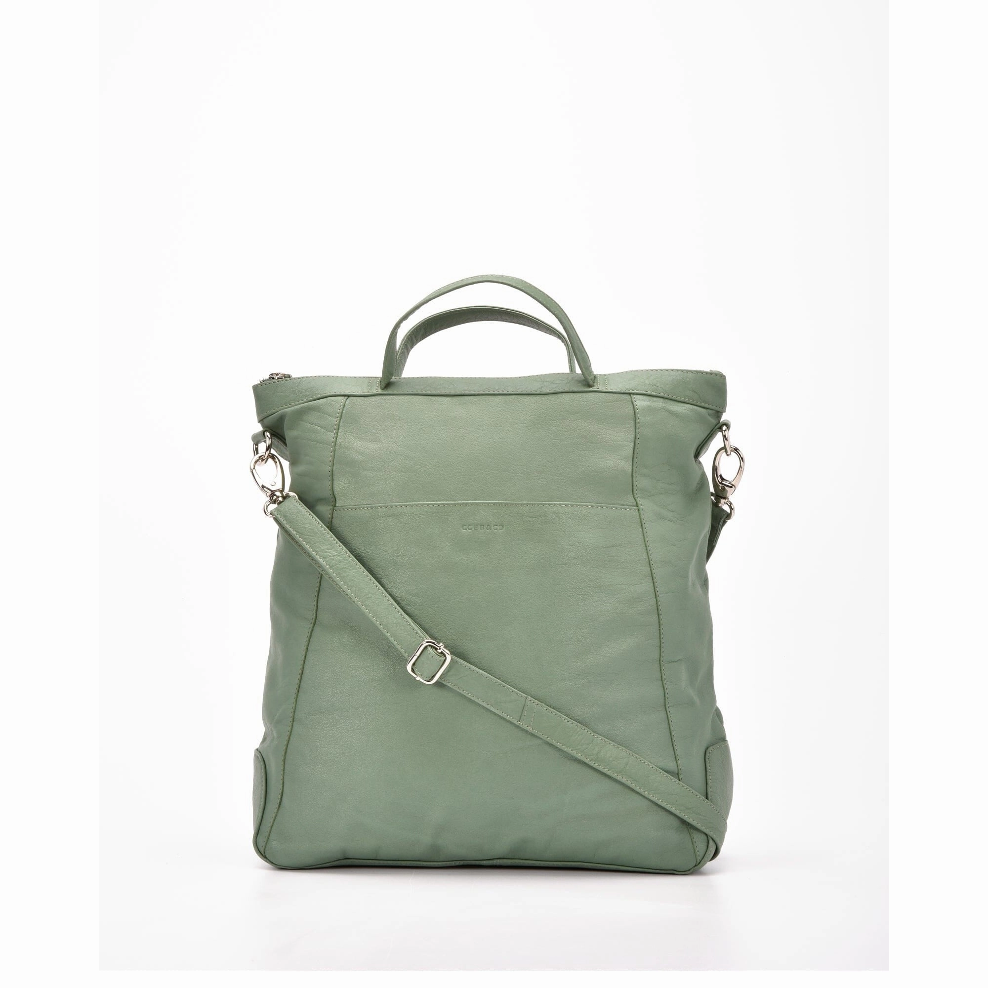 COBB & CO Eastwood Convertible Leather Shoulder Bag & Backpack Sea Green