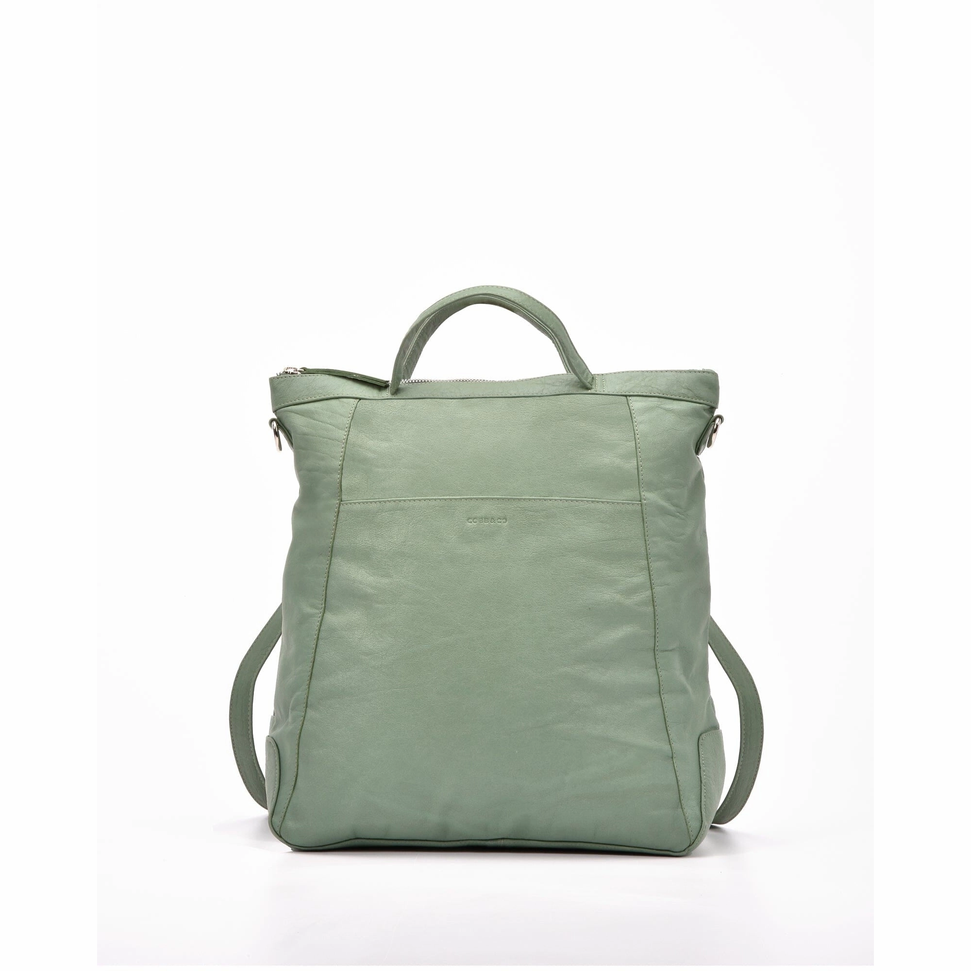 COBB & CO Eastwood Convertible Leather Shoulder Bag & Backpack Sea Green
