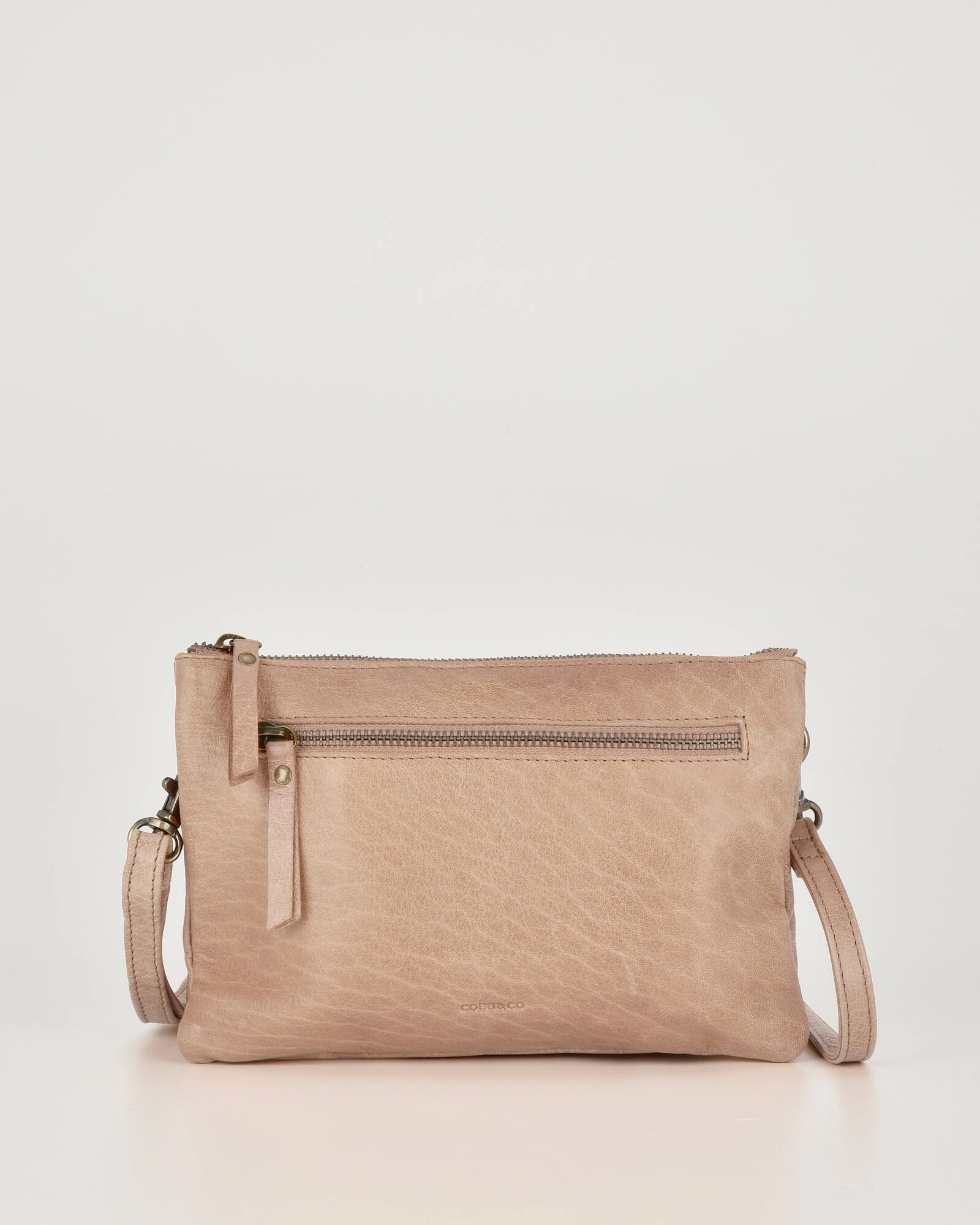 COBB & CO Hervey Leather Double Pouch Crossbody