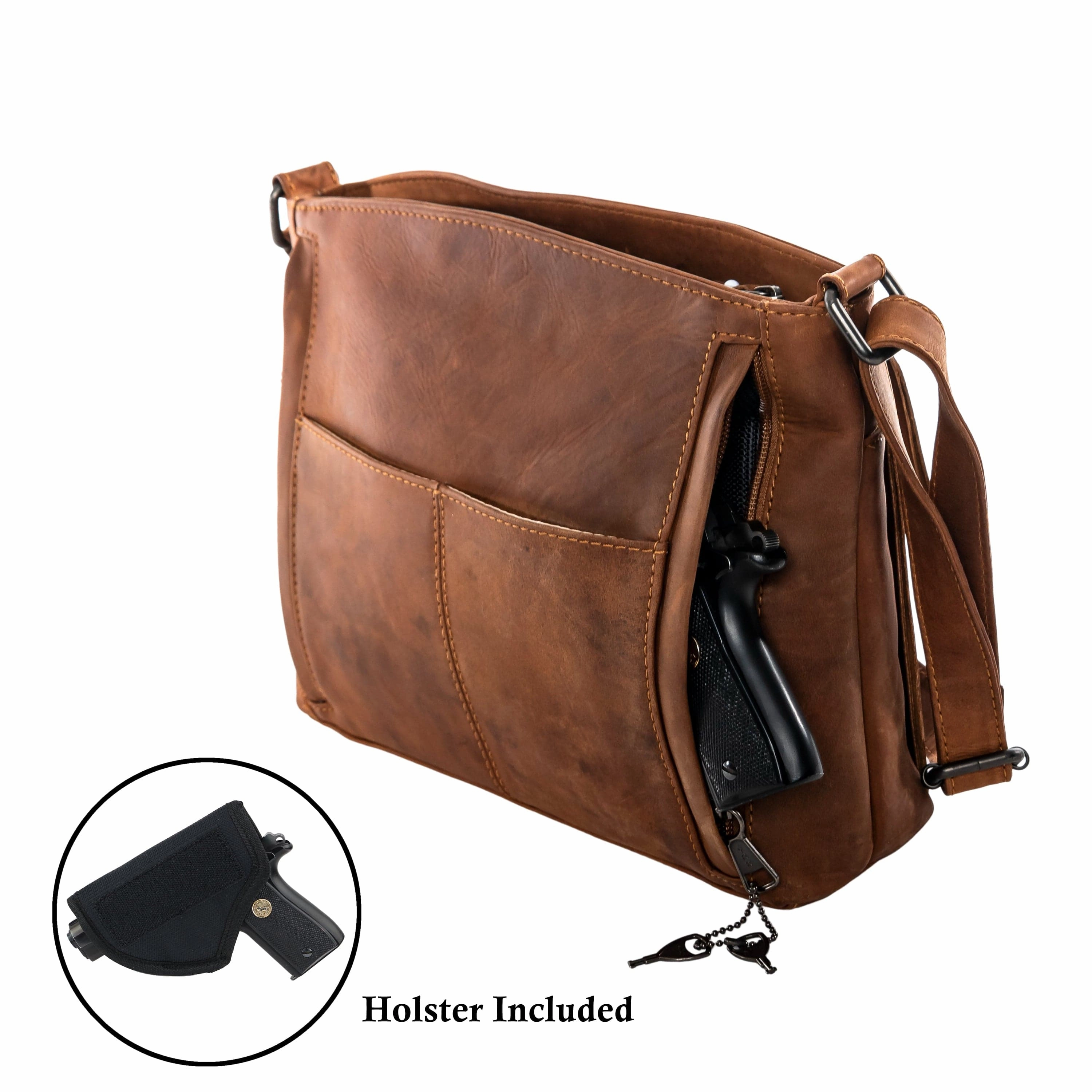 Concealed Carry Brynn Arched Leather Crossbody by Lady Conceal