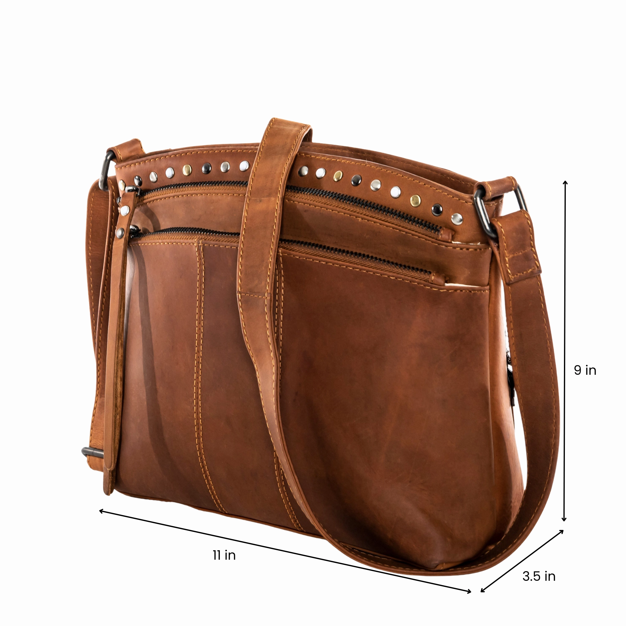 Concealed Carry Brynn Arched Leather Crossbody by Lady Conceal
