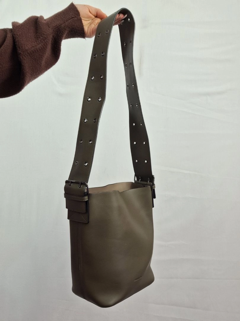 Country Road Khaki Eyelet Detail Small Tote Bag