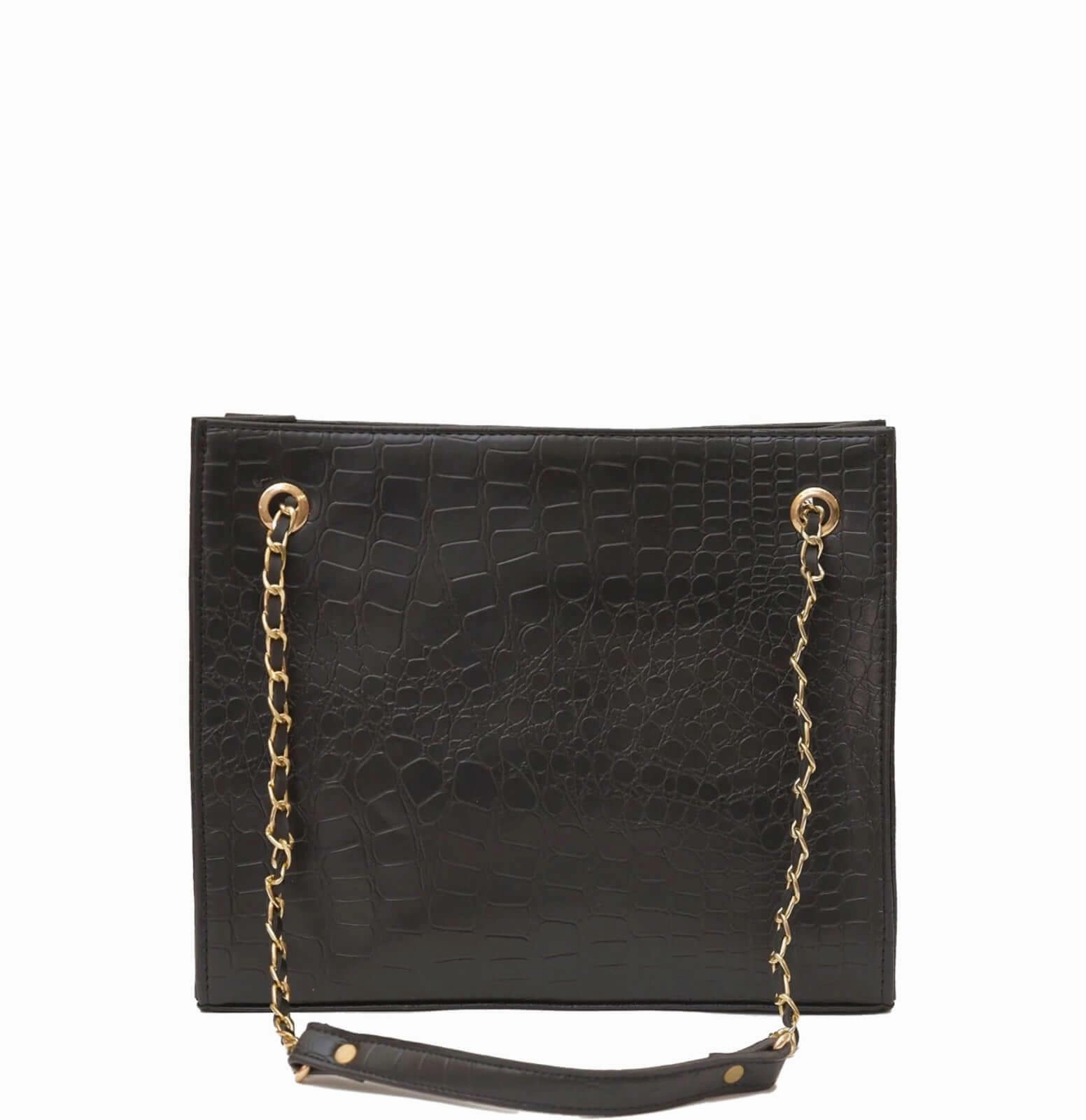 CROCODILE TOTE BLACK