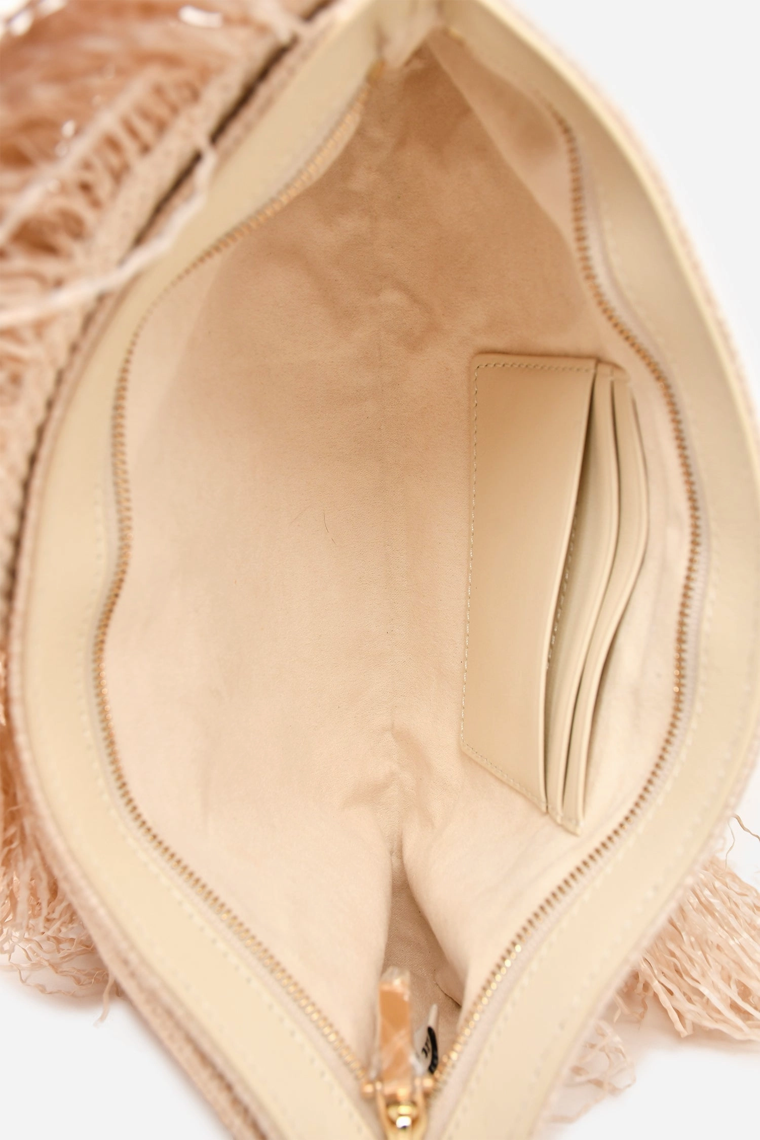 Cult Gaia Raffia Bow Fringe Clutch