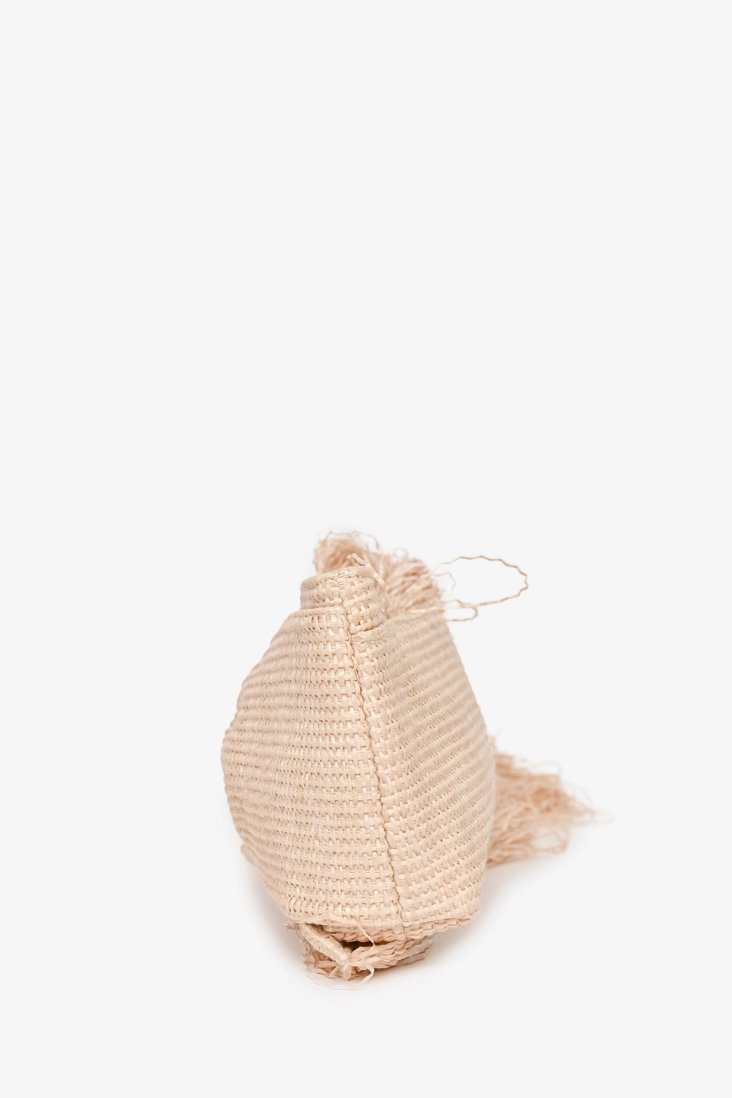 Cult Gaia Raffia Bow Fringe Clutch