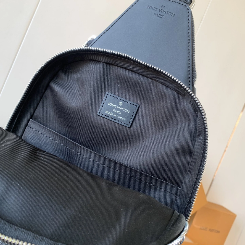 Damier Graphite Canvas Avenue Slingbag Leather Crossbody Bag for Men